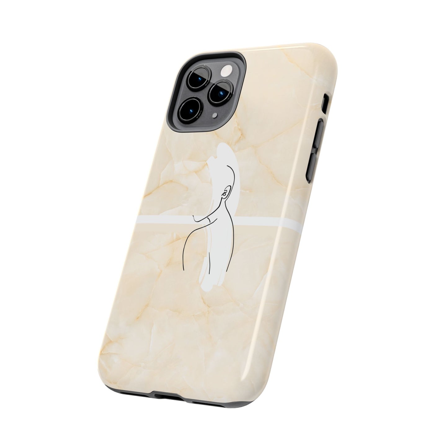 Tough Phone Case — Marble Minimalist Line Art