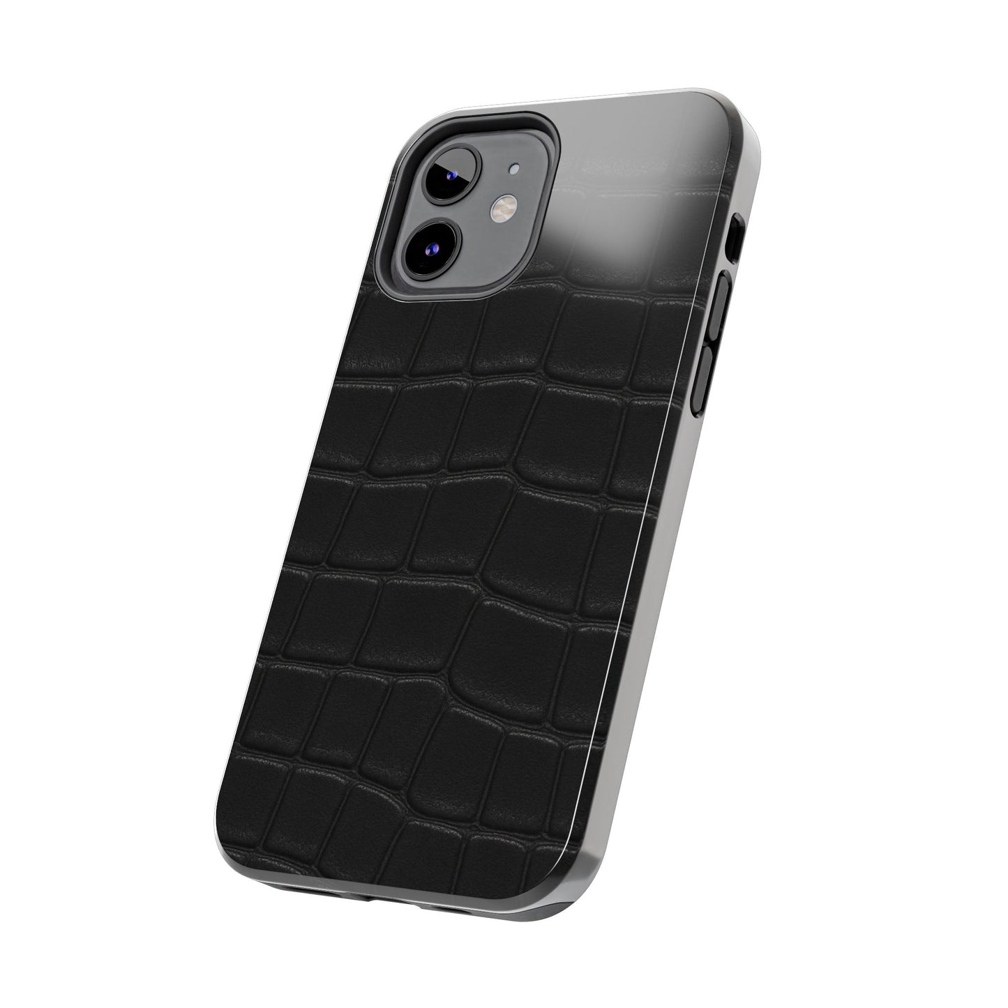 Tough Phone Case – Black Croc Texture