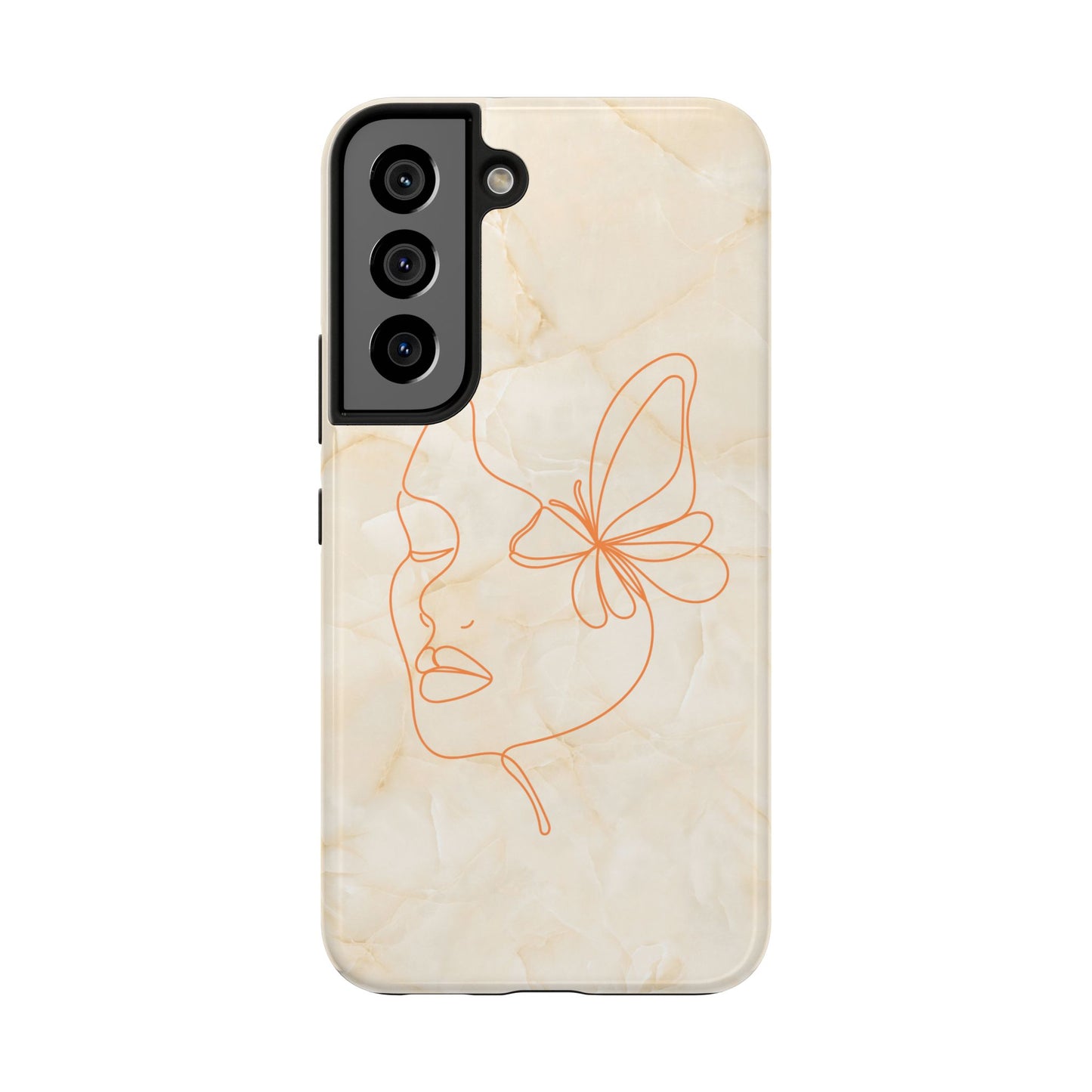 Tough Phone Case —  Marble Line Art, Minimal Elegant