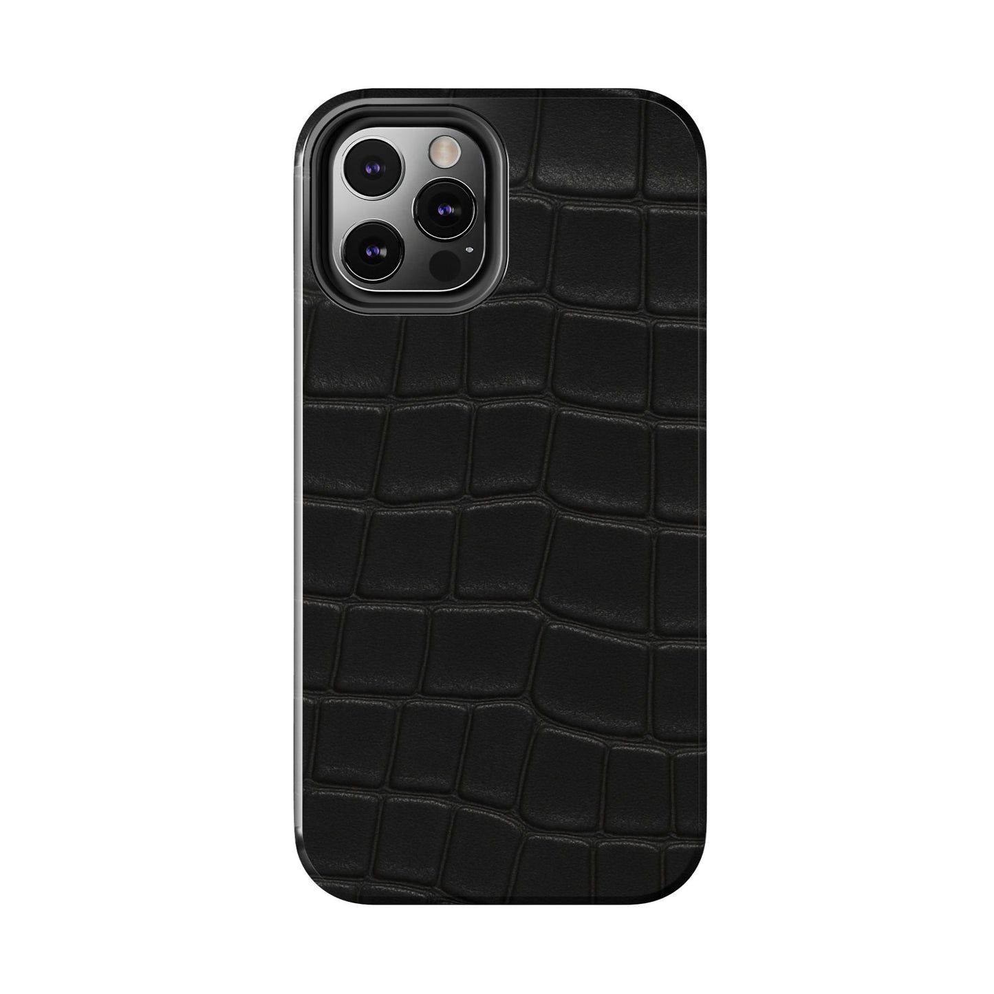 Tough Phone Case – Black Croc Texture