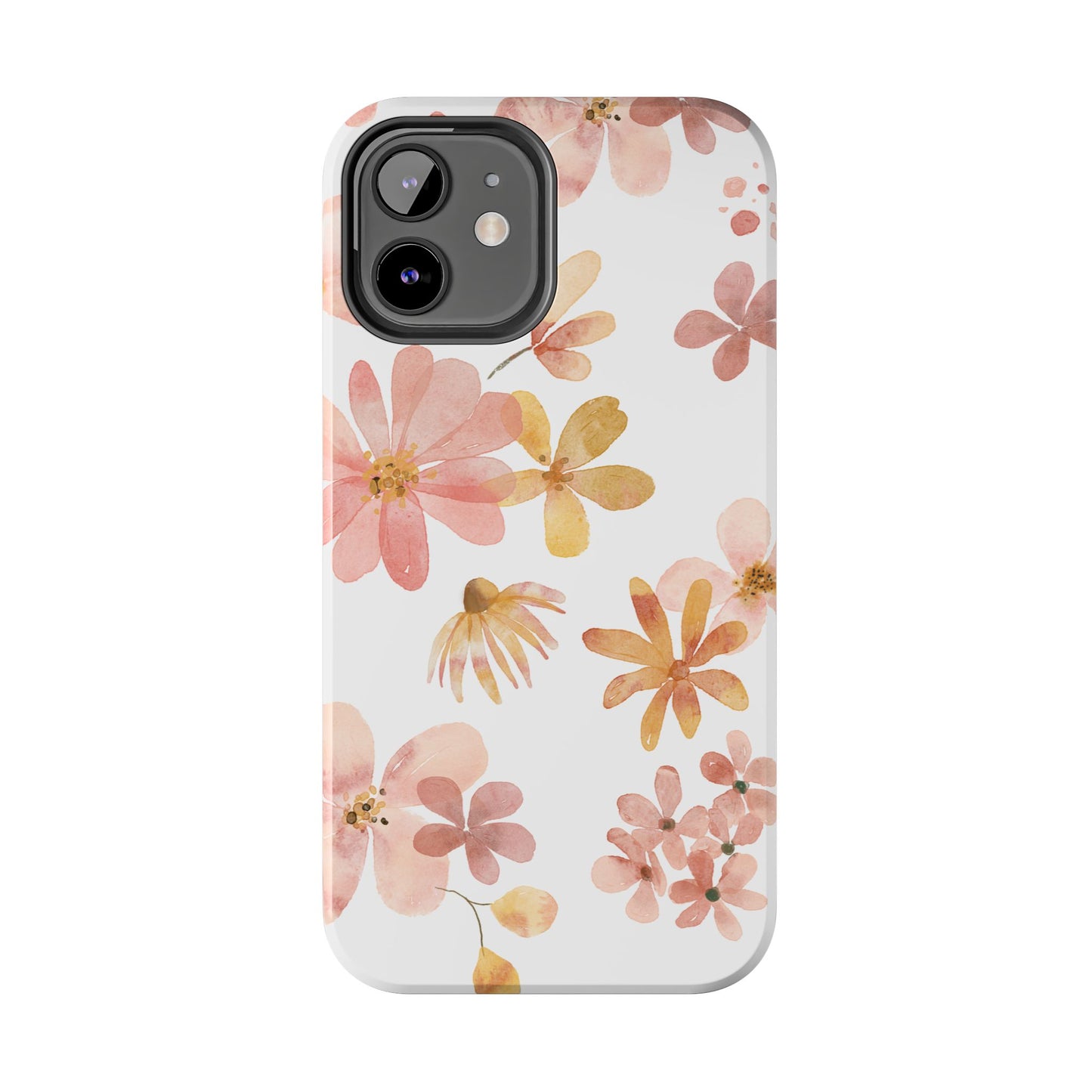 Tough Phone Case — Pink & Gold Blossom Protective Cover