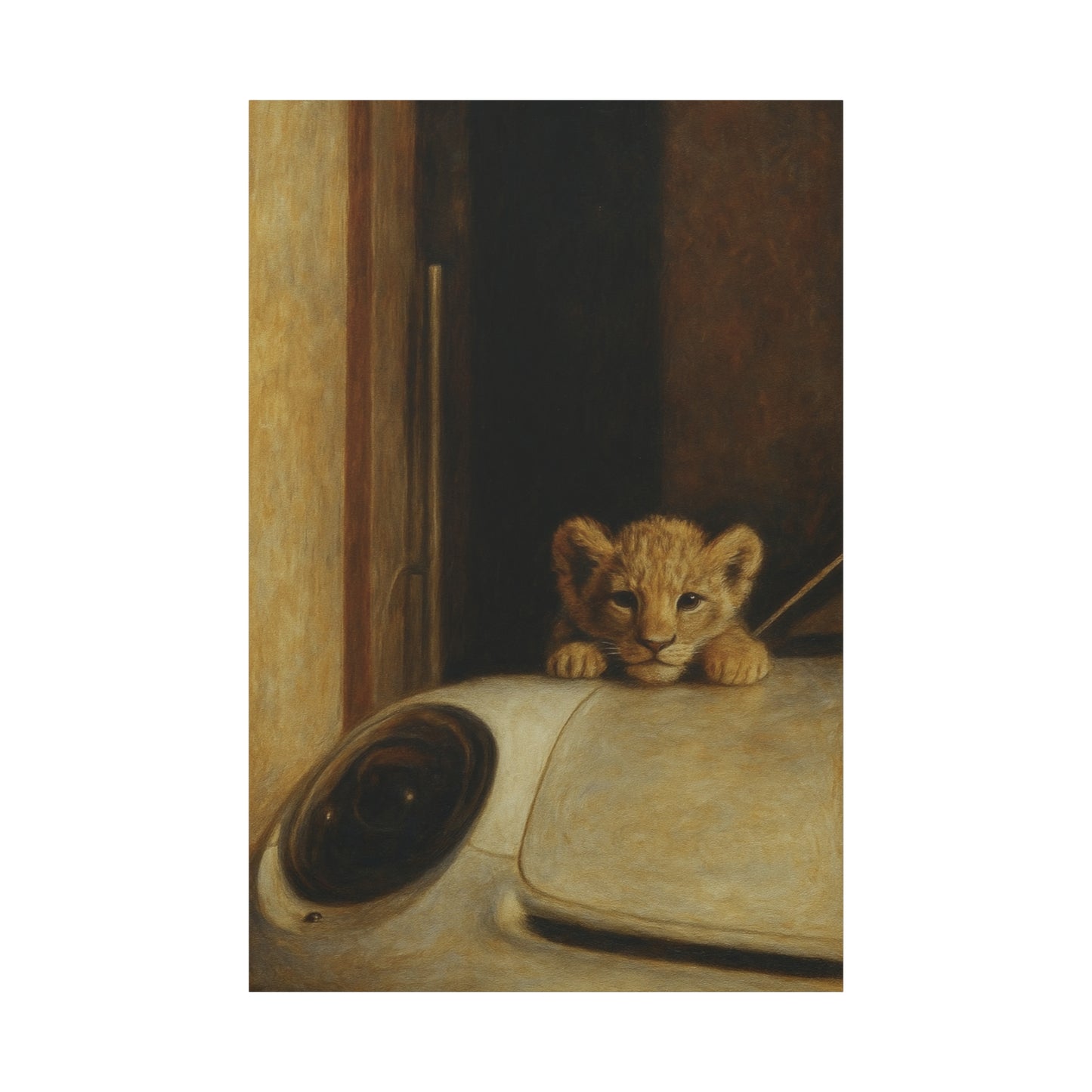 Canvas wall art - Lion Animal Sports Car Design