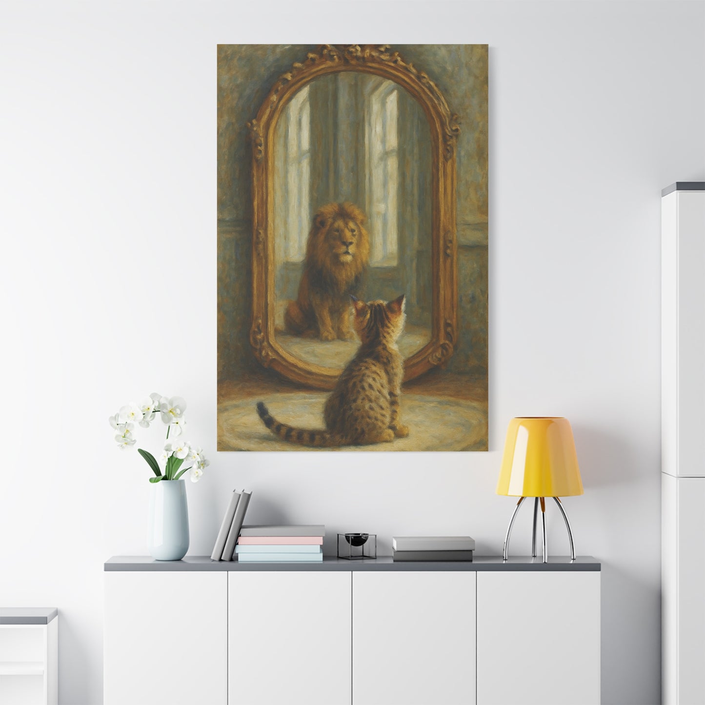 Canvas Wall Art - Cat and Lion