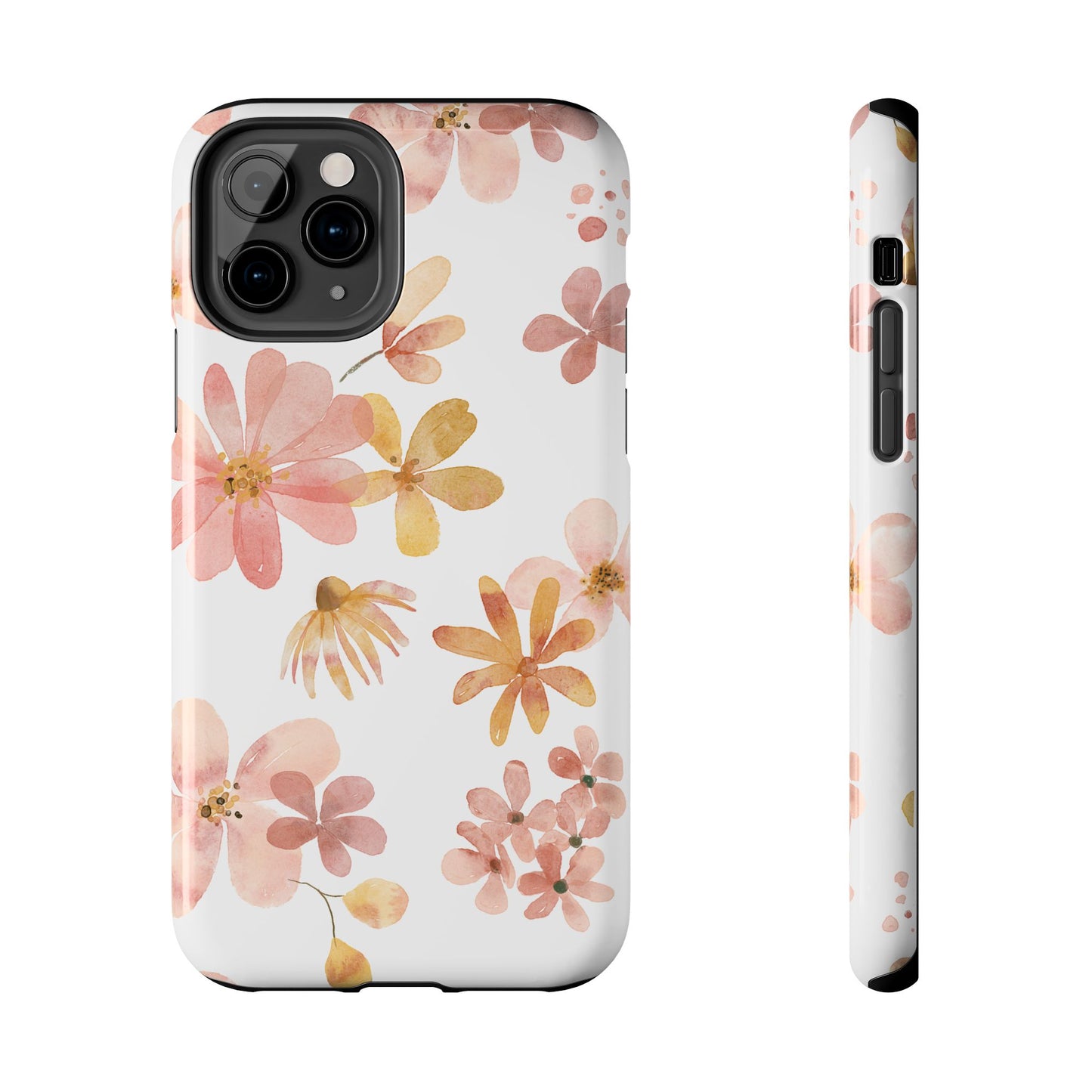 Tough Phone Case — Pink & Gold Blossom Protective Cover