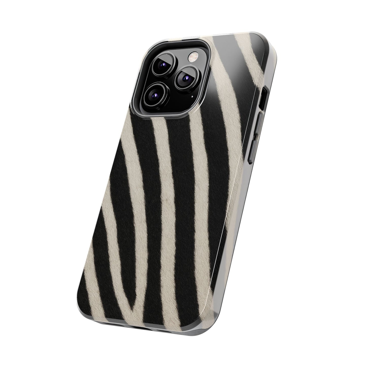 Tough Phone Case —Zebra Stripe, Black & White Animal Print