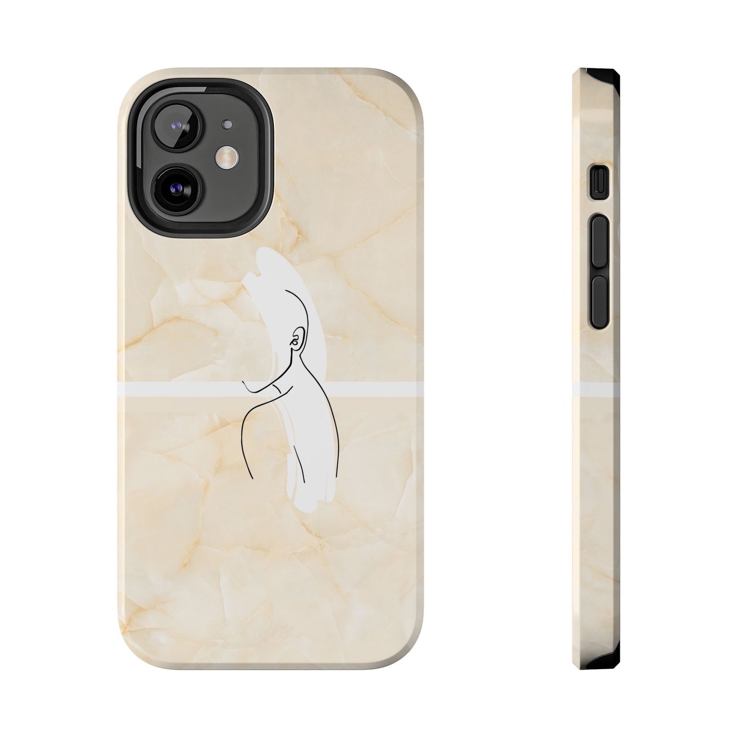 Tough Phone Case — Marble Minimalist Line Art