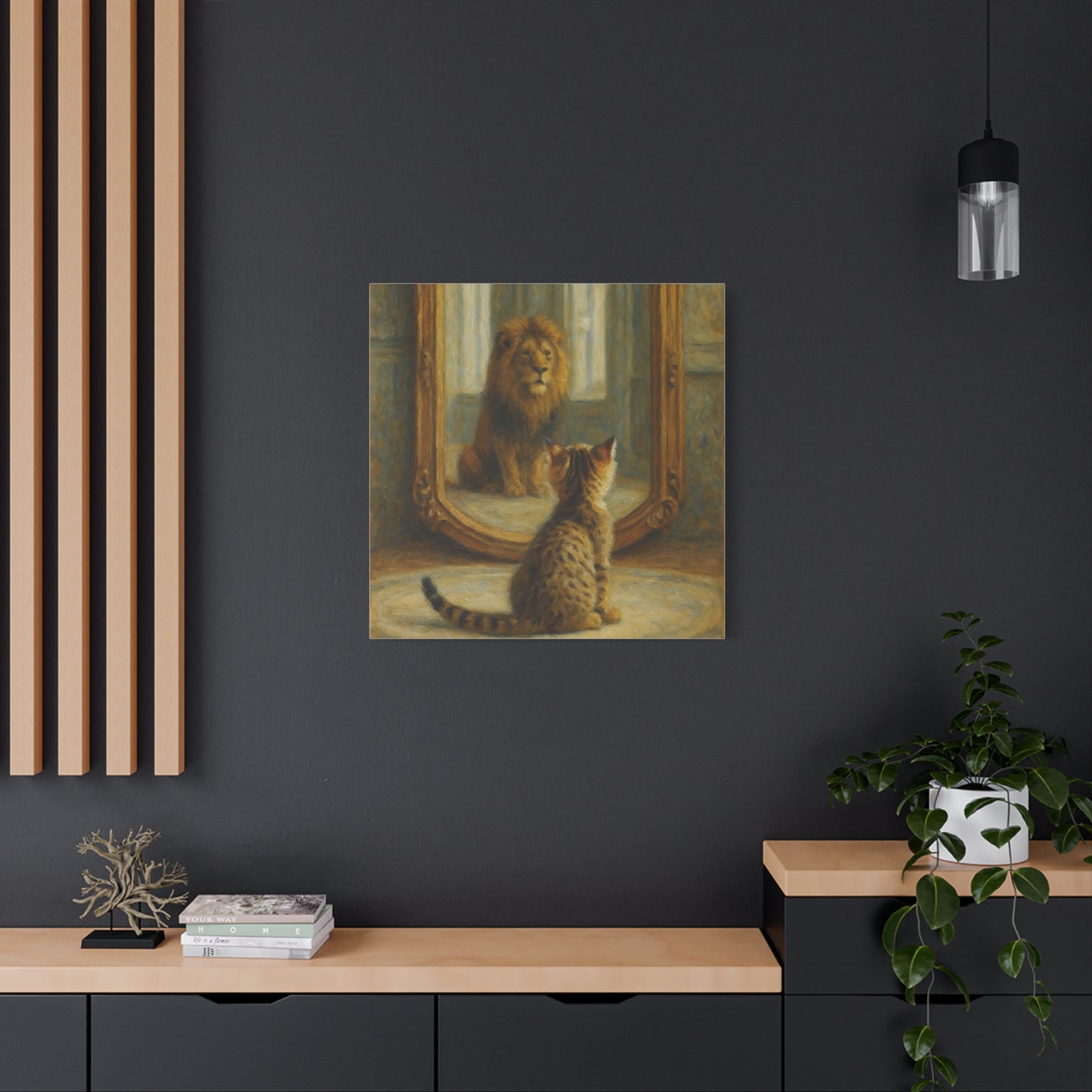 Canvas Wall Art - Cat and Lion