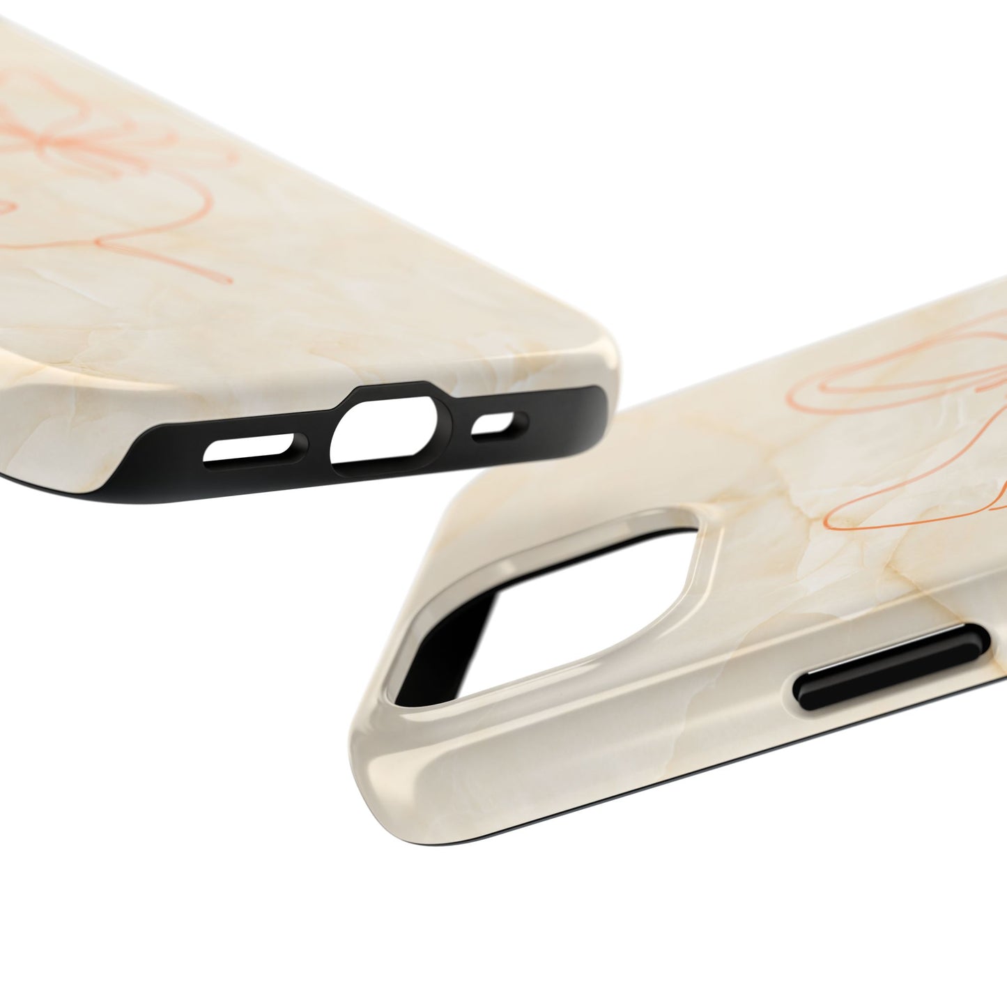 Tough Phone Case —  Marble Line Art, Minimal Elegant