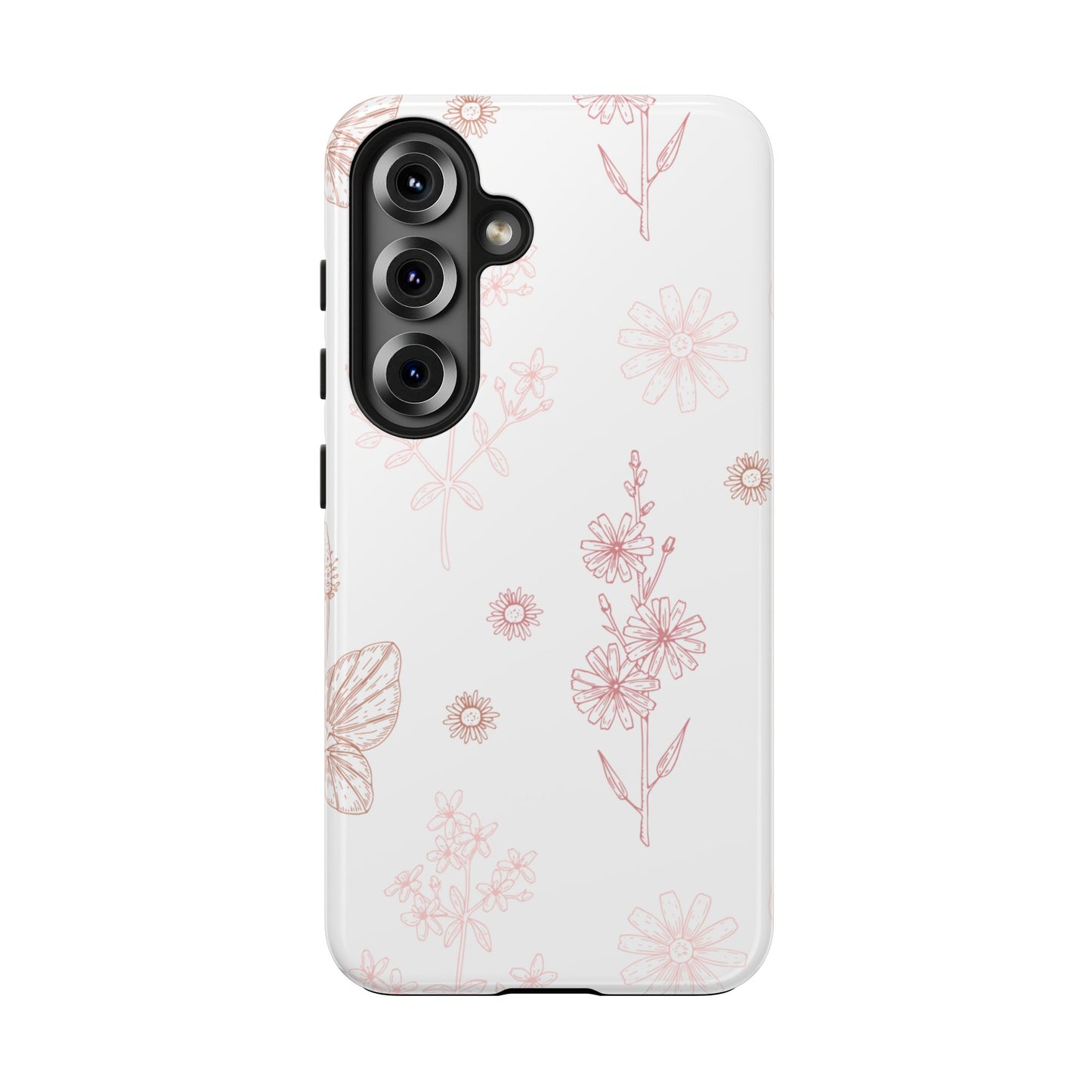 Tough Phone Case — Delicate Pink Wildflower Pattern