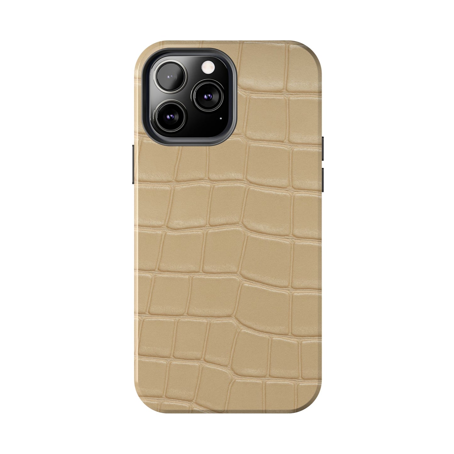 Tough Phone Case — Shockproof Alligator-Texture, Beige Croc