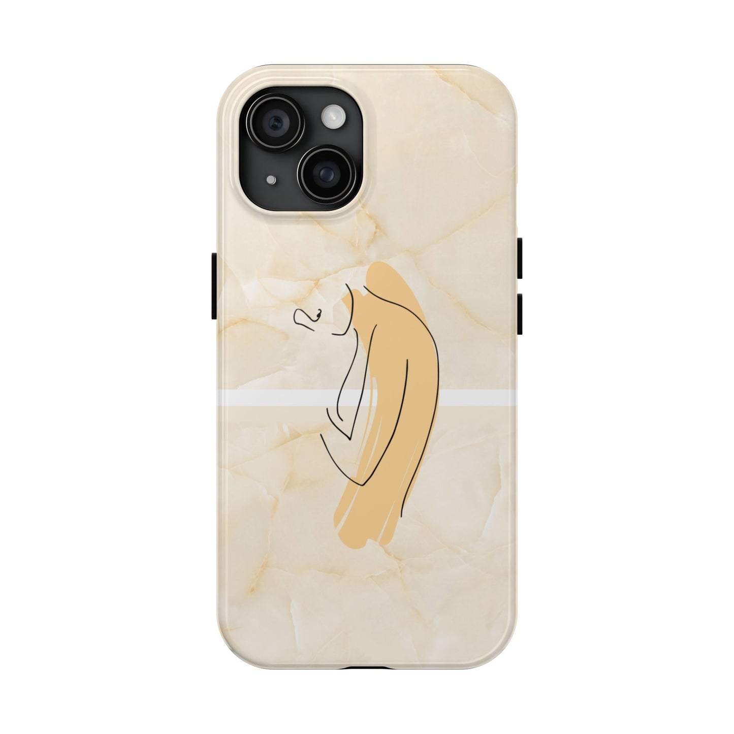 Tough Phone Case — Marble Minimalist Line Art