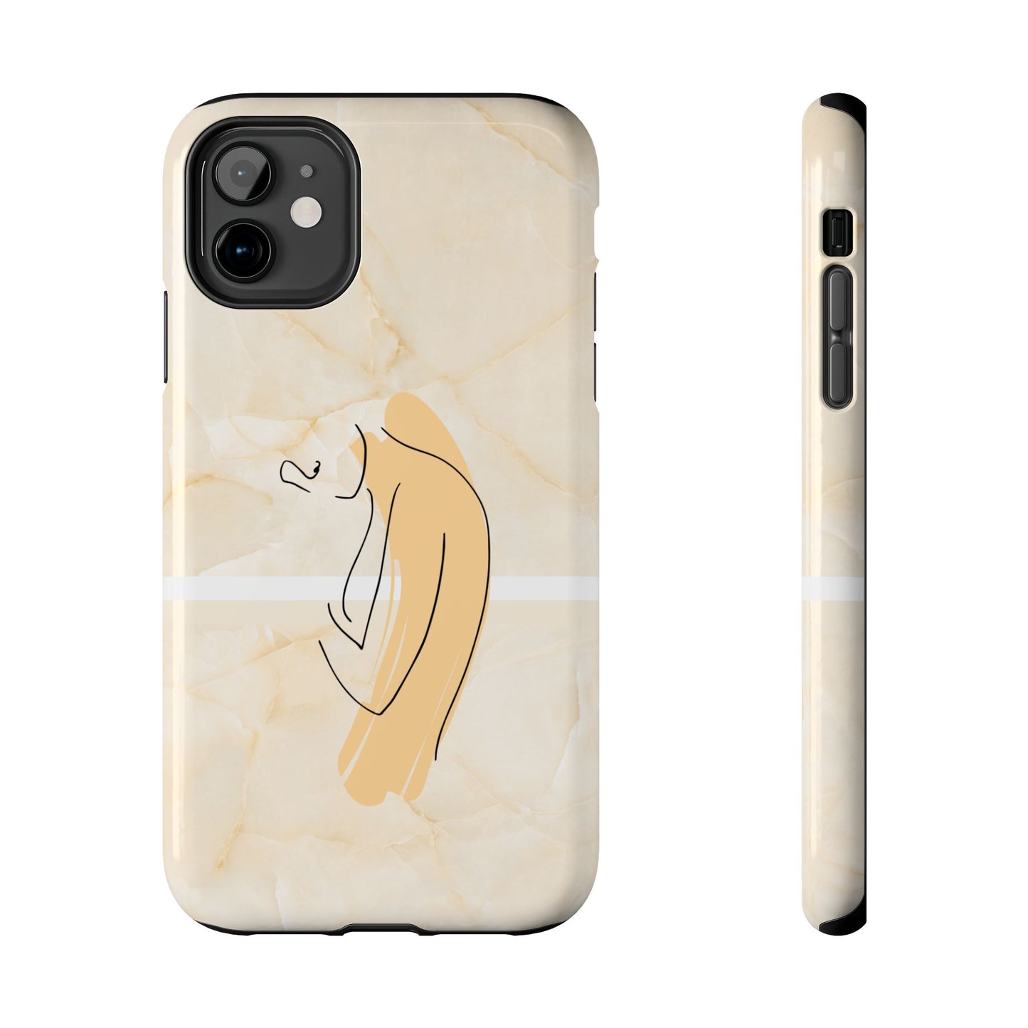 Tough Phone Case — Marble Minimalist Line Art