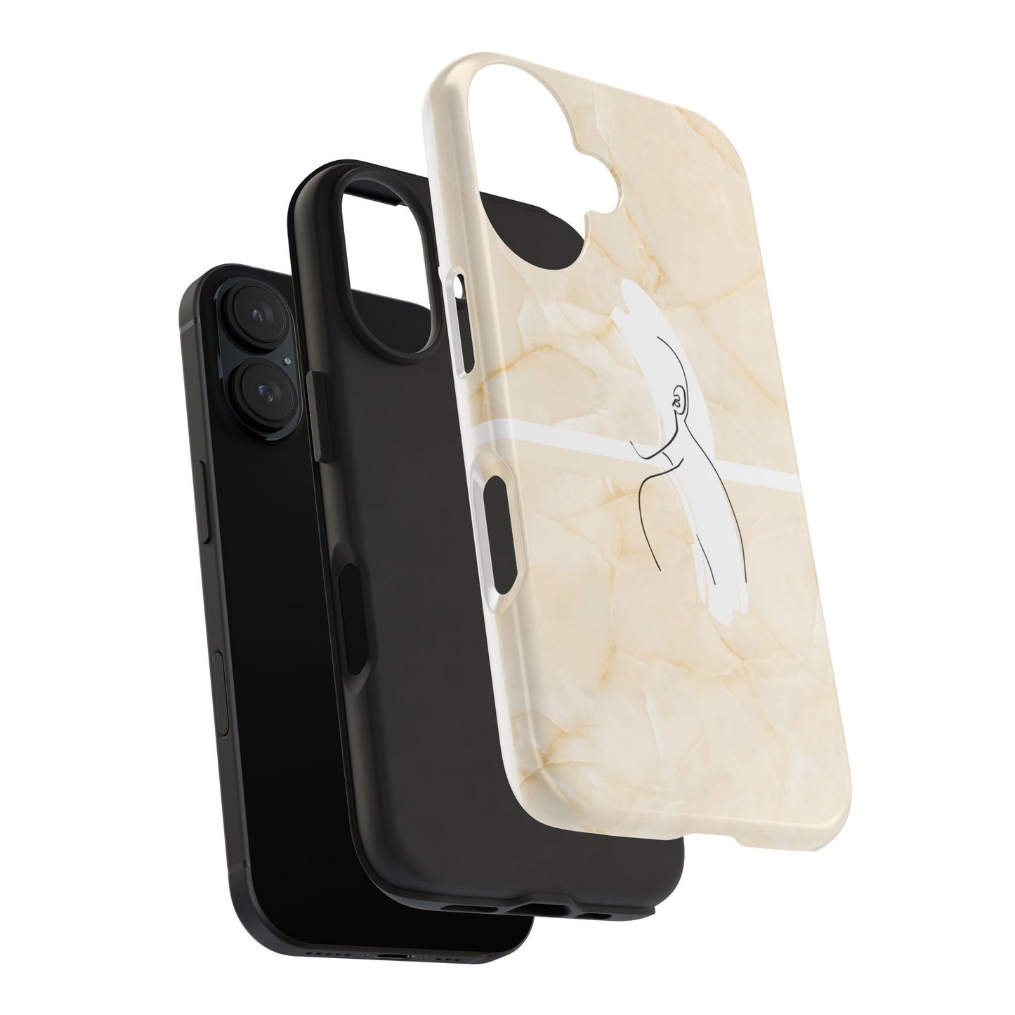 Tough Phone Case — Marble Minimalist Line Art
