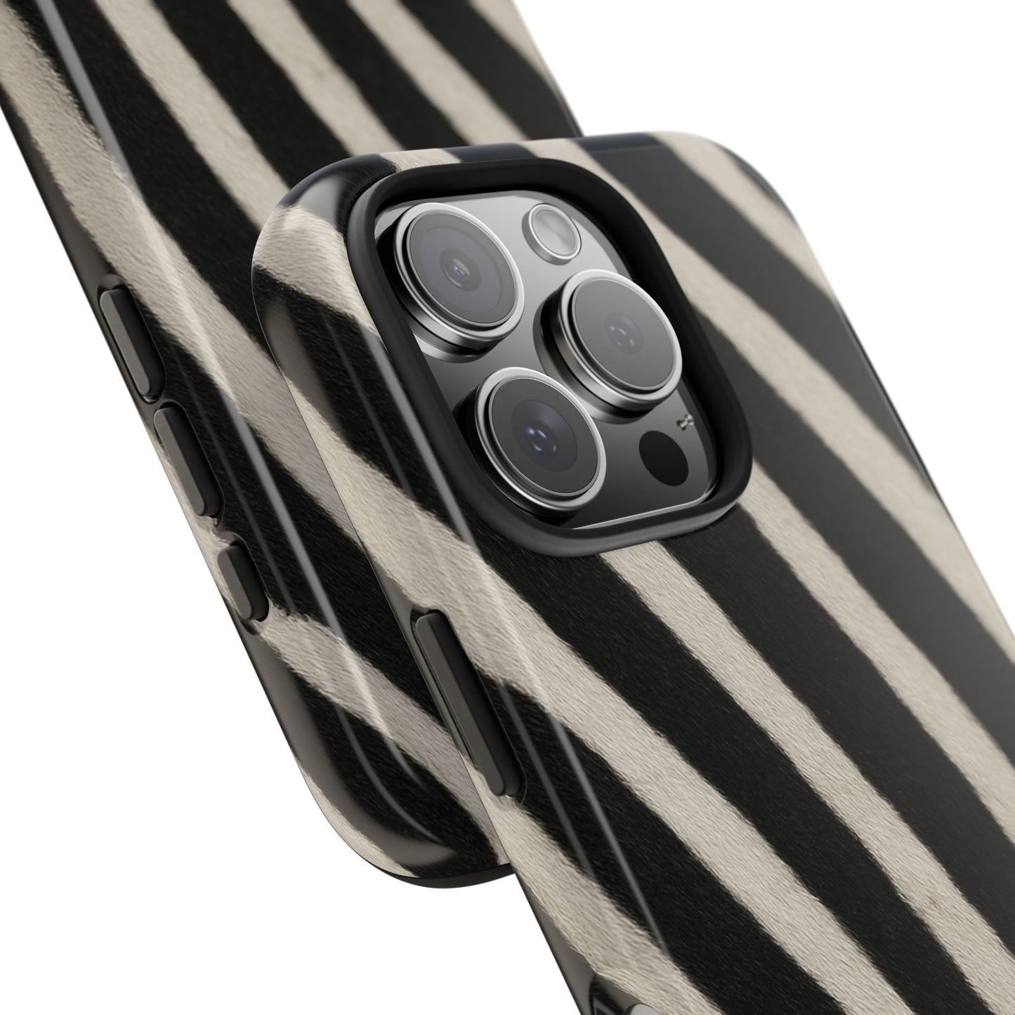 Tough Phone Case —Zebra Stripe, Black & White Animal Print