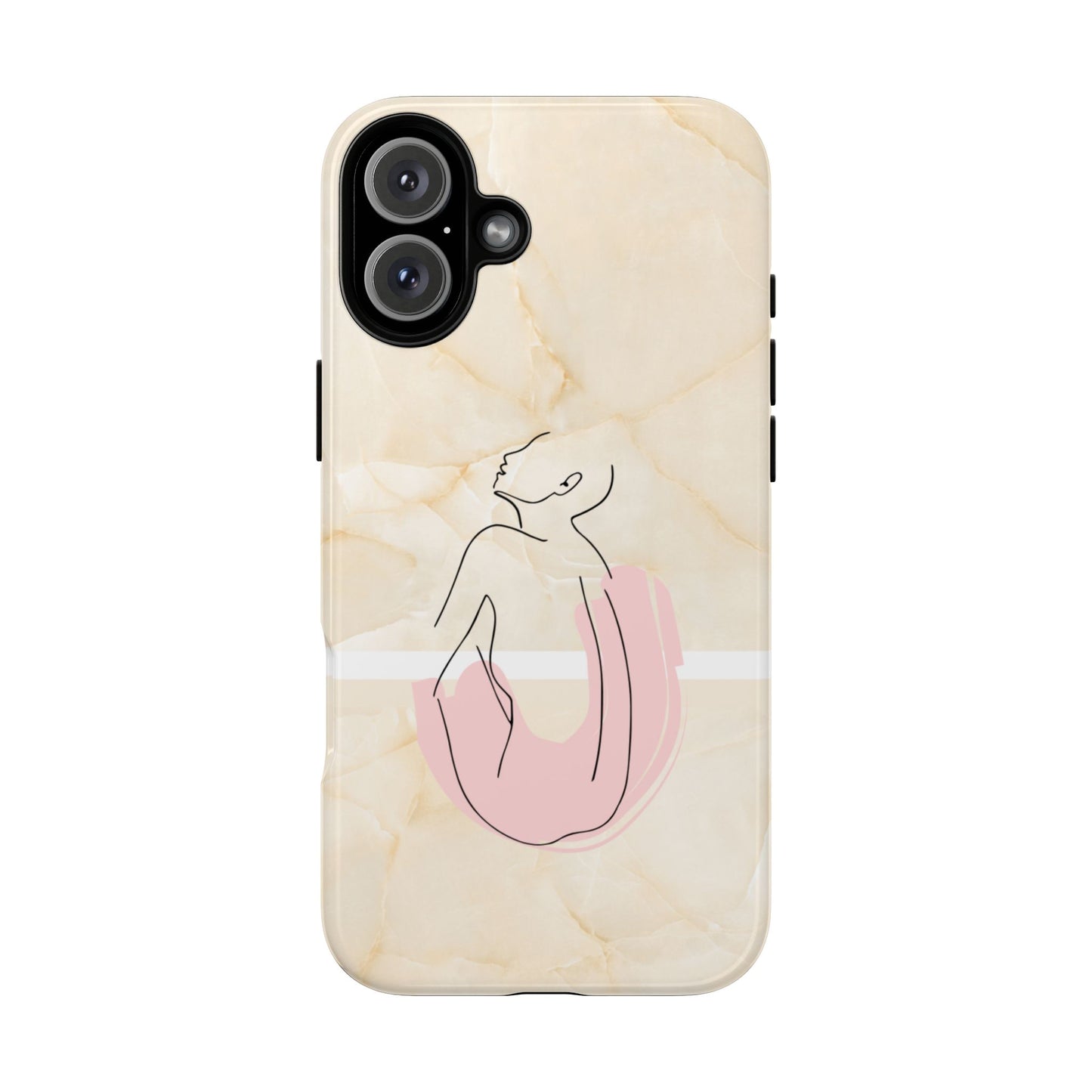 Tough Phone Case — Marble Minimalist Line Art