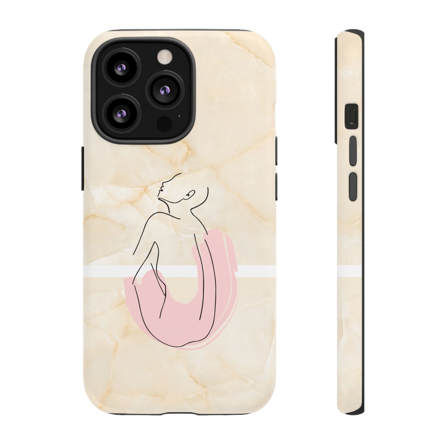 Tough Phone Case — Marble Minimalist Line Art