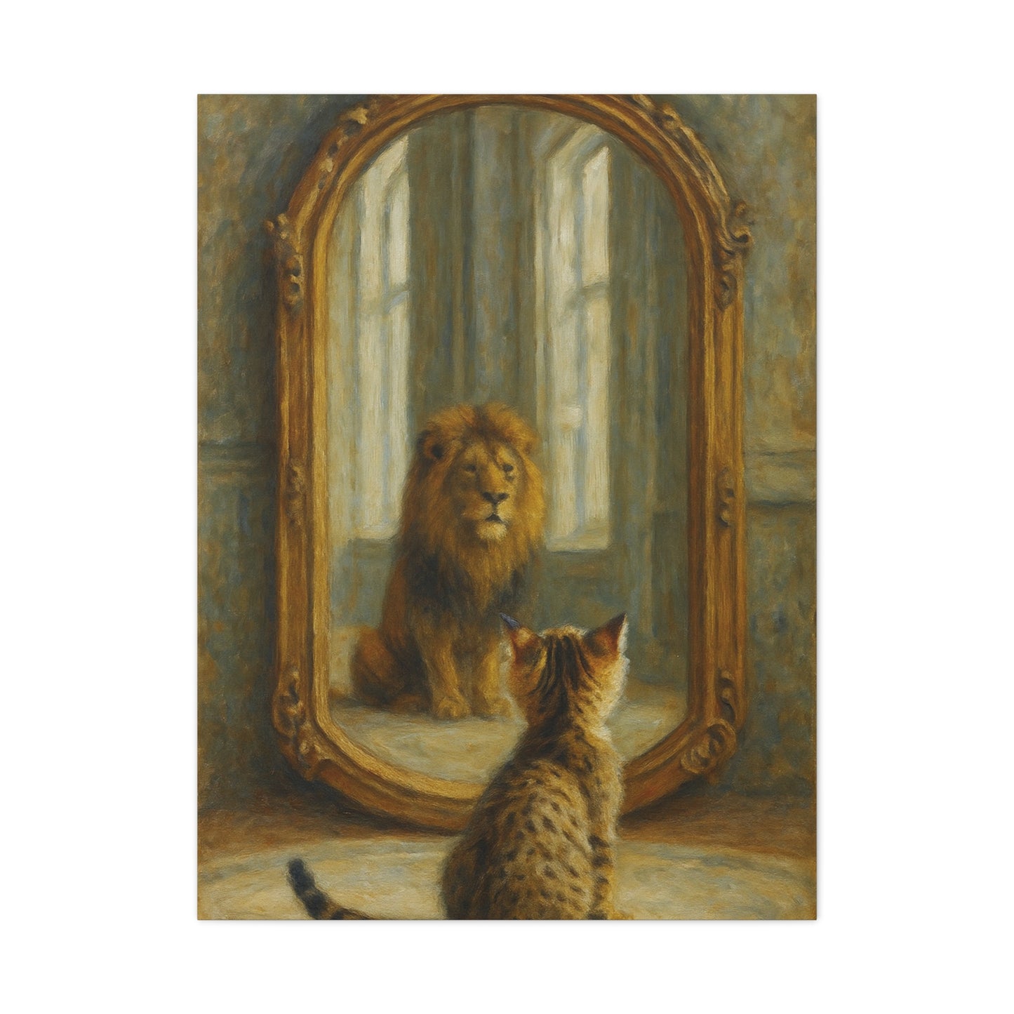 Canvas Wall Art - Cat and Lion