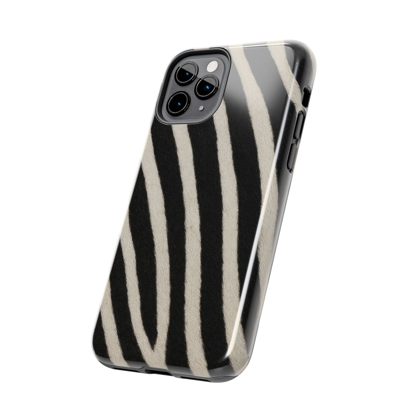 Tough Phone Case —Zebra Stripe, Black & White Animal Print