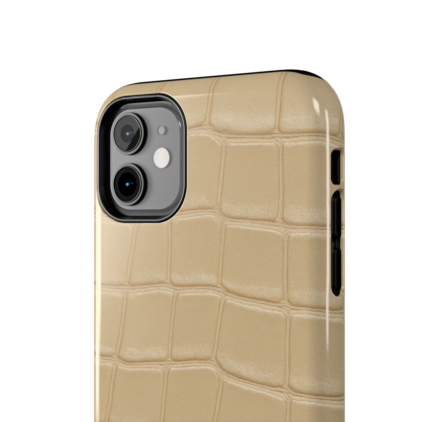Tough Phone Case — Shockproof Alligator-Texture, Beige Croc