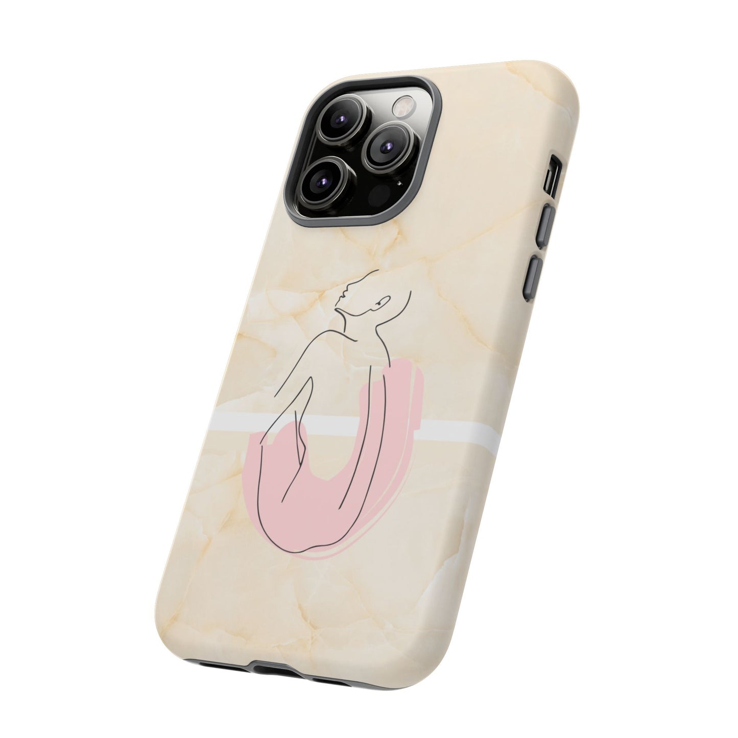 Tough Phone Case — Marble Minimalist Line Art