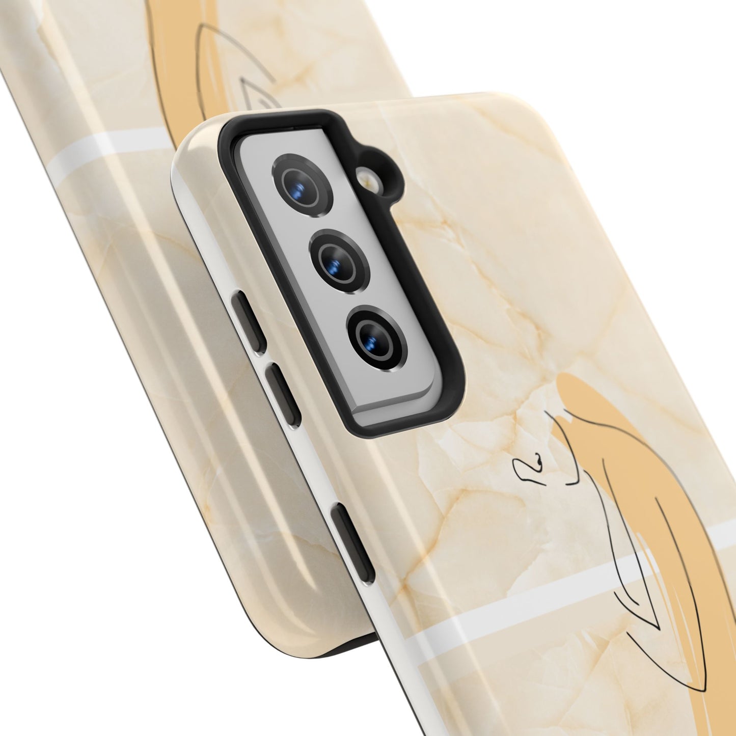 Tough Phone Case — Marble Minimalist Line Art