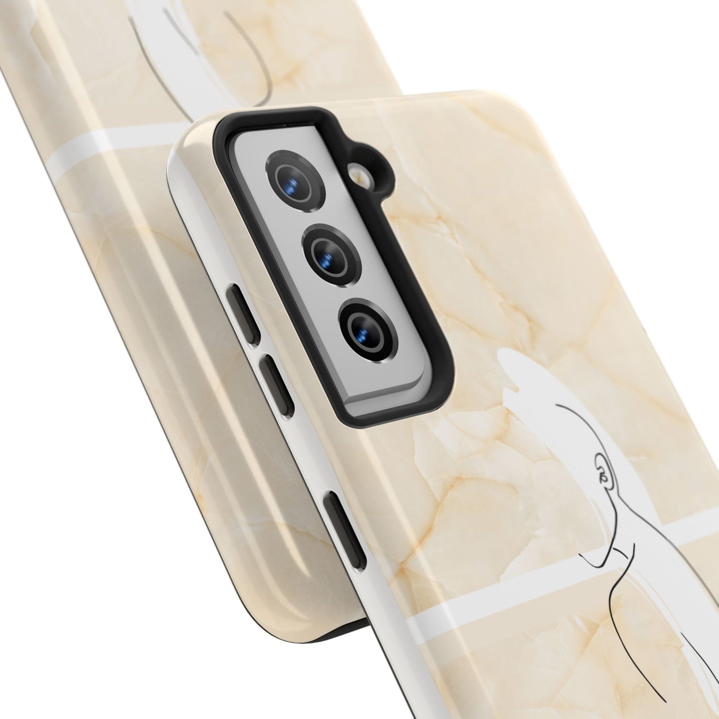 Tough Phone Case — Marble Minimalist Line Art