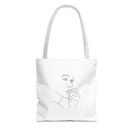 Elegant Line Art Tote Bag, Carryall