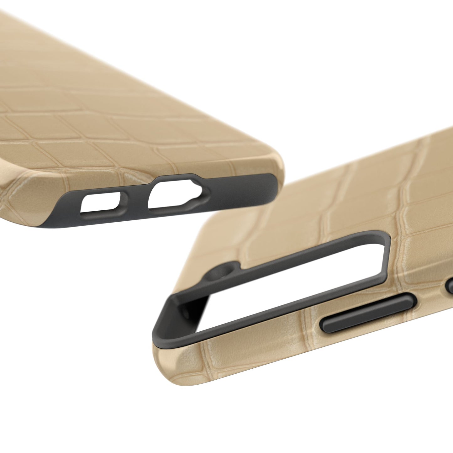 Tough Phone Case — Shockproof Alligator-Texture, Beige Croc