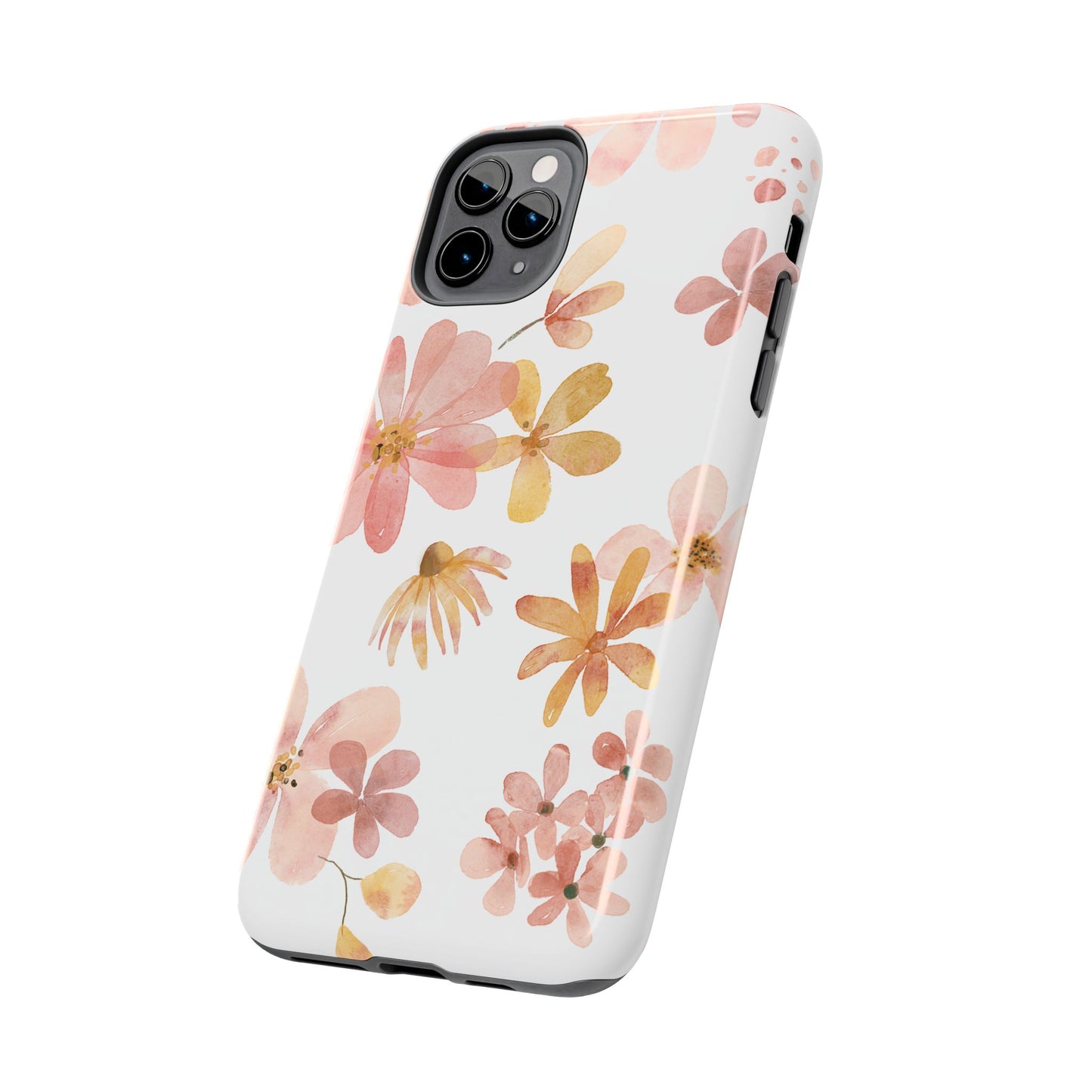 Tough Phone Case — Pink & Gold Blossom Protective Cover