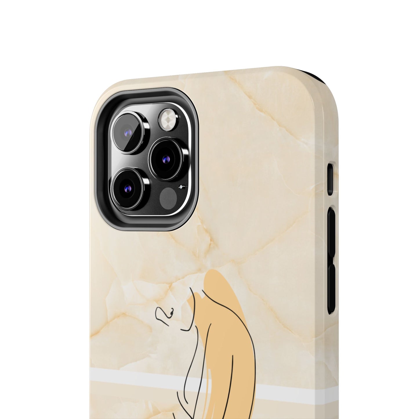 Tough Phone Case — Marble Minimalist Line Art