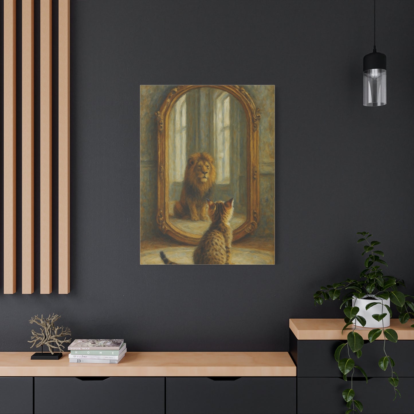 Canvas Wall Art - Cat and Lion