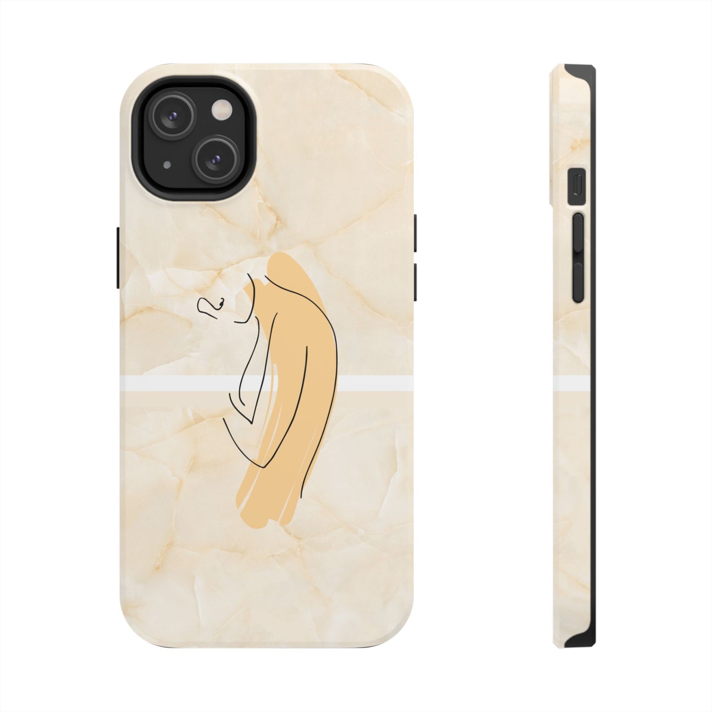 Tough Phone Case — Marble Minimalist Line Art