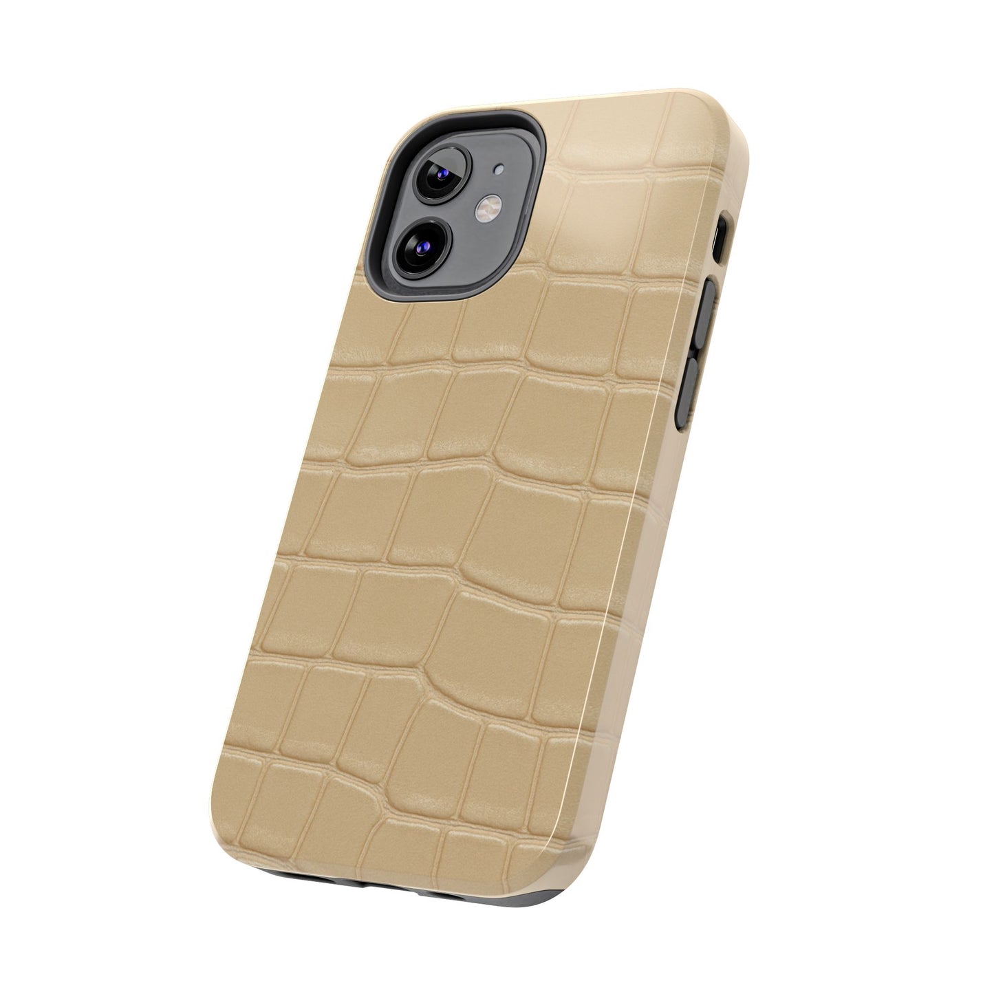 Tough Phone Case — Shockproof Alligator-Texture, Beige Croc