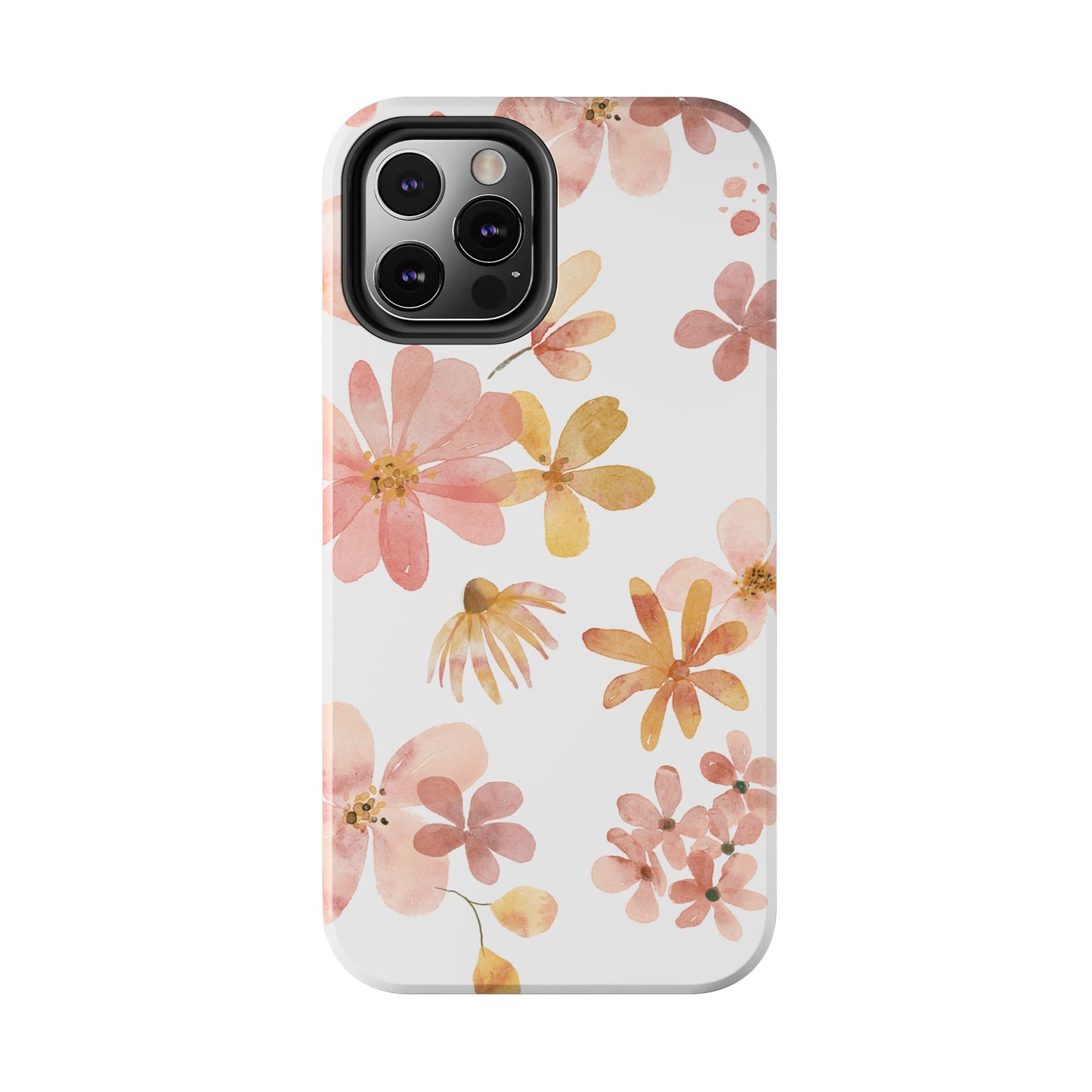 Tough Phone Case — Pink & Gold Blossom Protective Cover