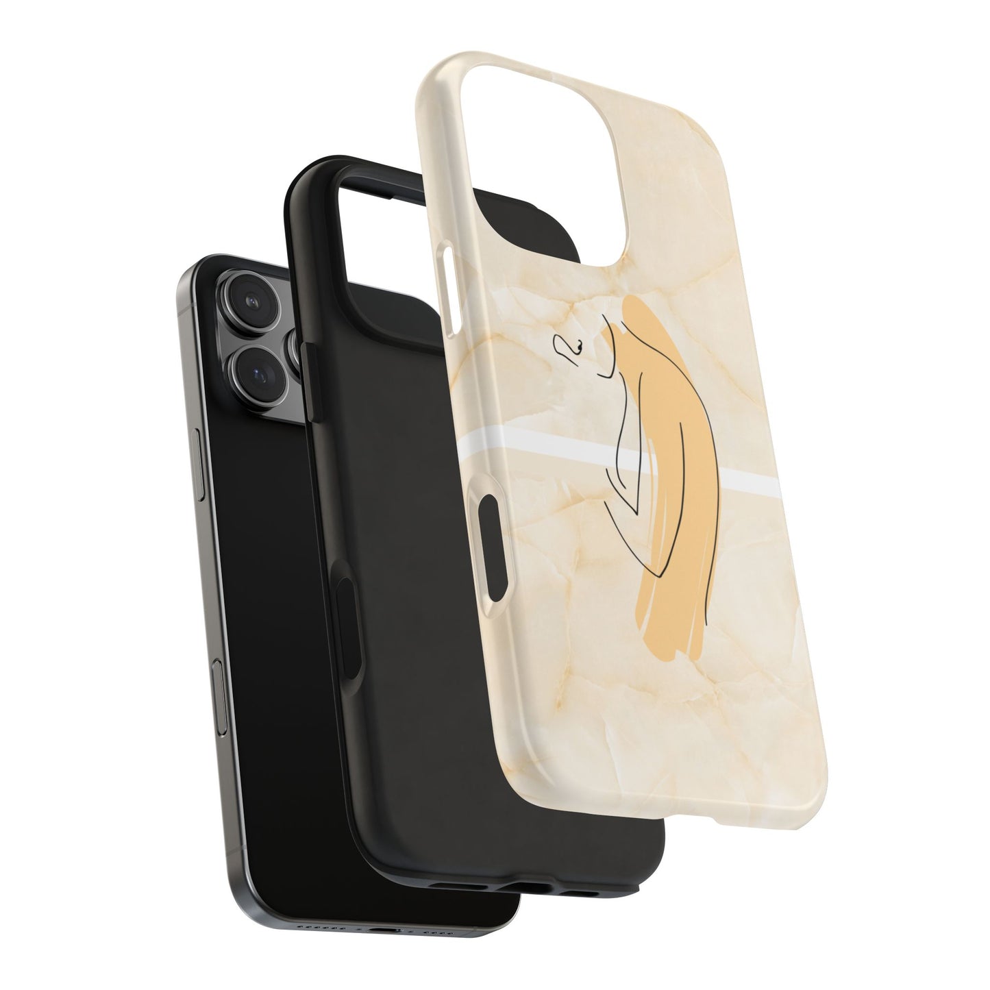 Tough Phone Case — Marble Minimalist Line Art