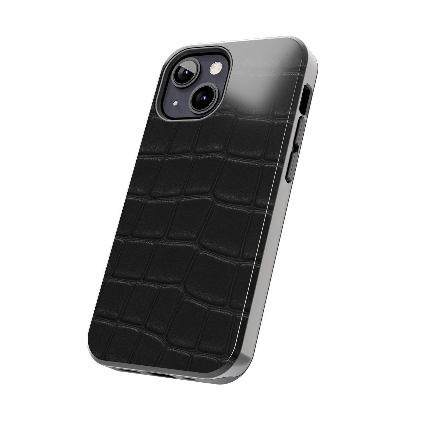 Tough Phone Case – Black Croc Texture