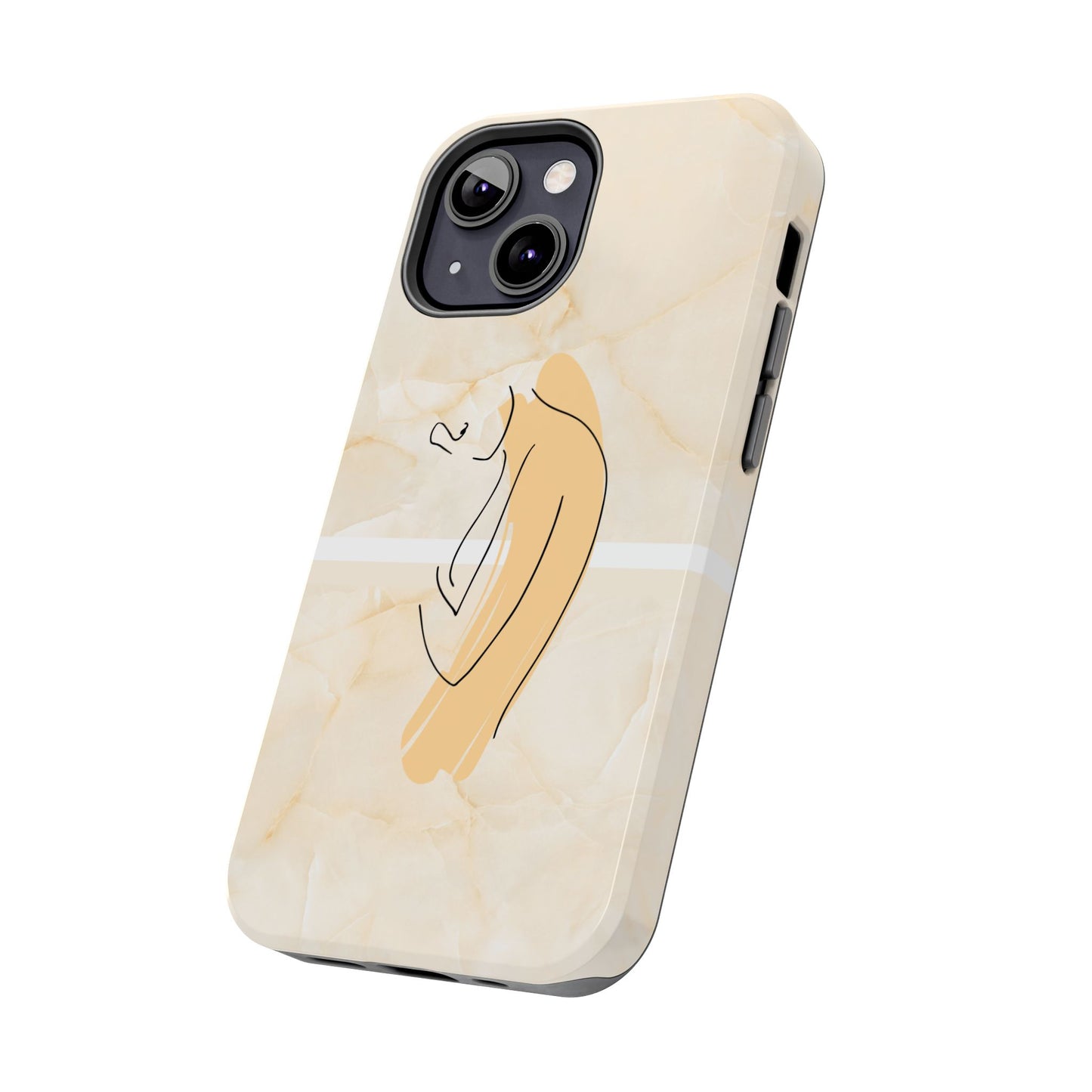Tough Phone Case — Marble Minimalist Line Art