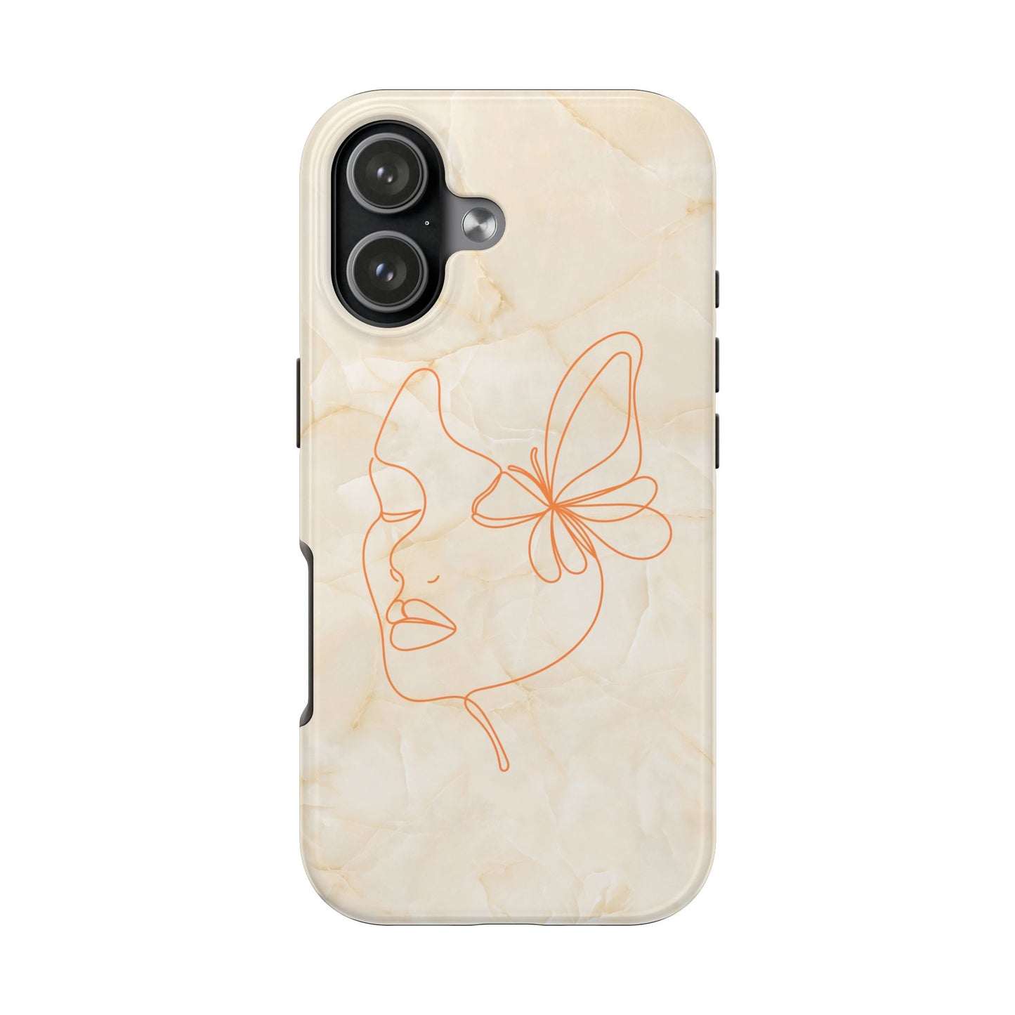 Tough Phone Case —  Marble Line Art, Minimal Elegant