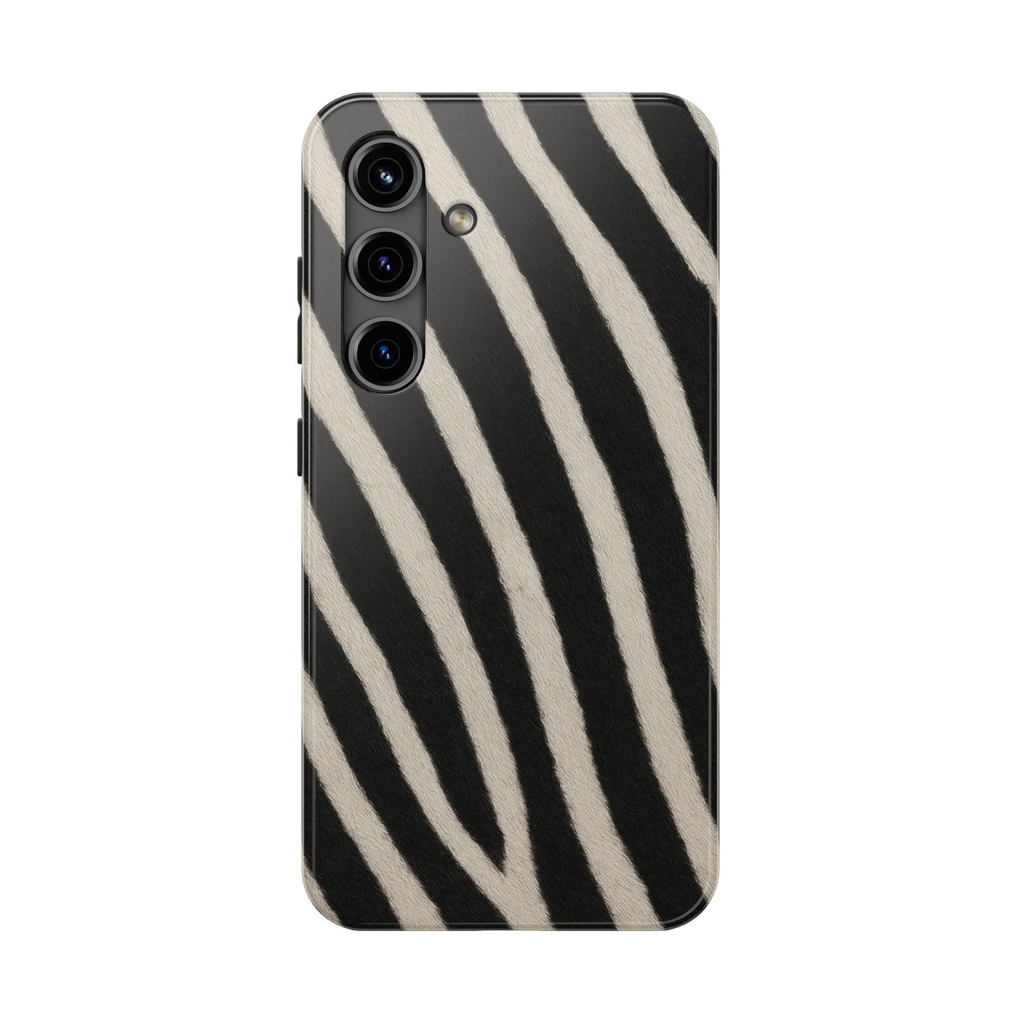 Tough Phone Case —Zebra Stripe, Black & White Animal Print