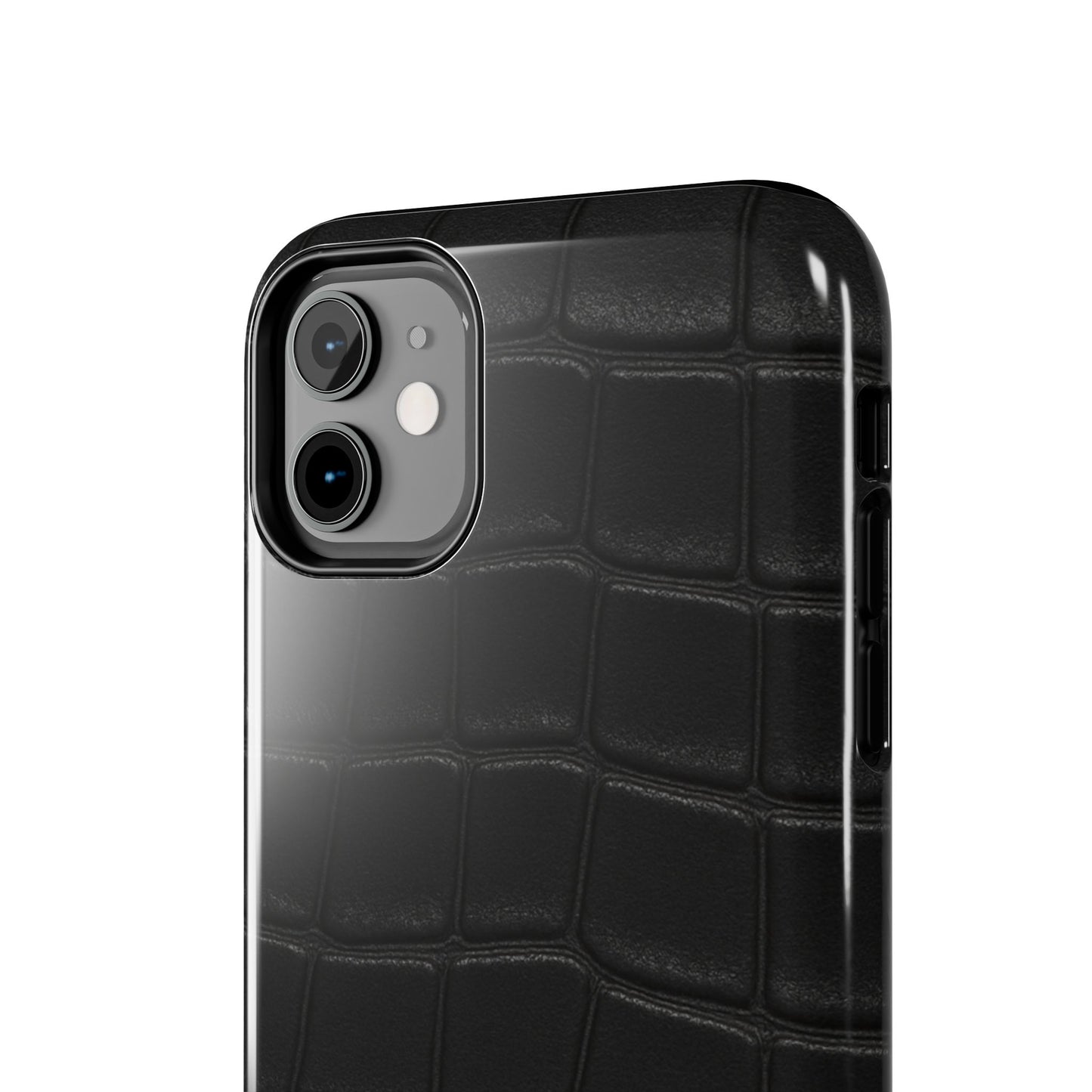 Tough Phone Case – Black Croc Texture