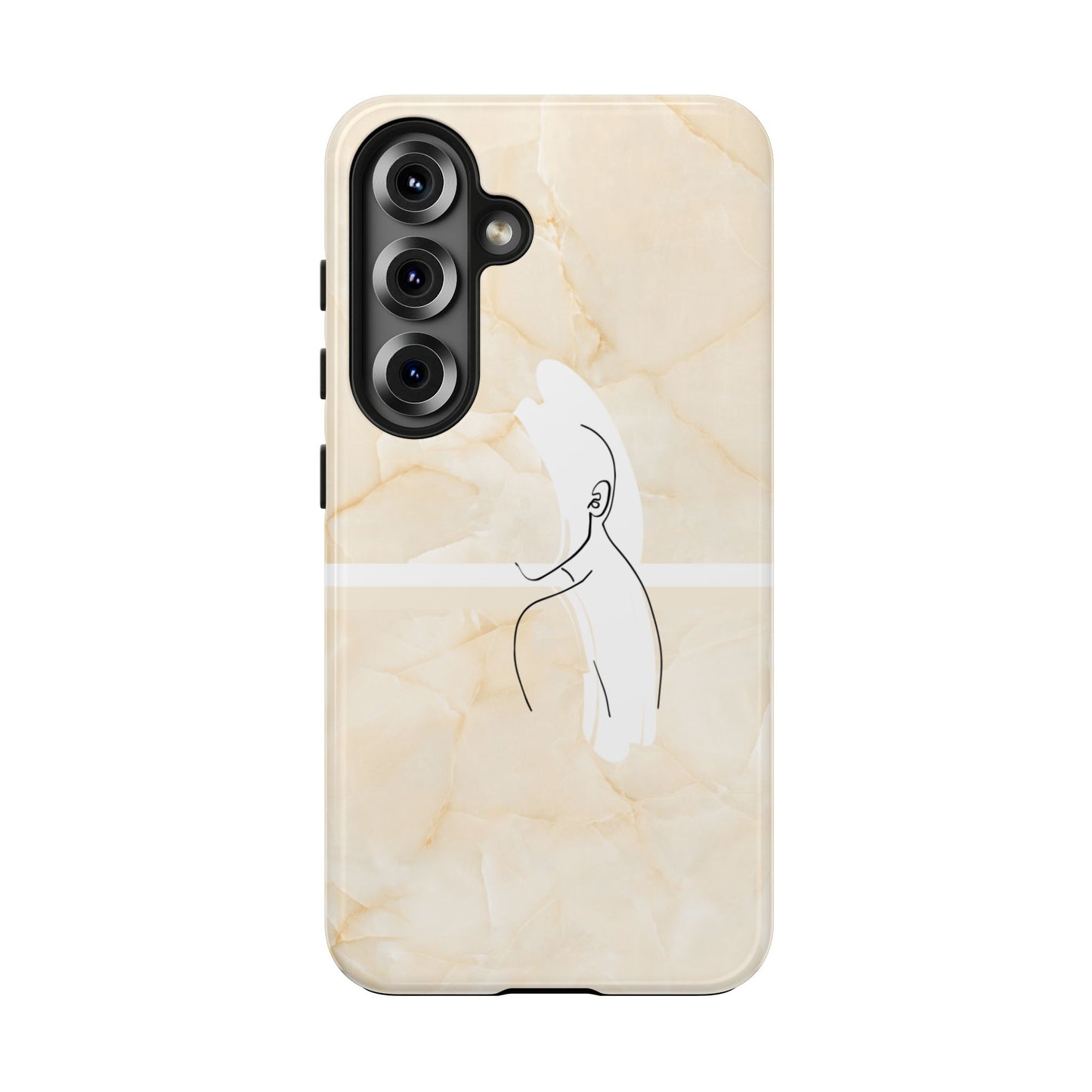 Tough Phone Case — Marble Minimalist Line Art