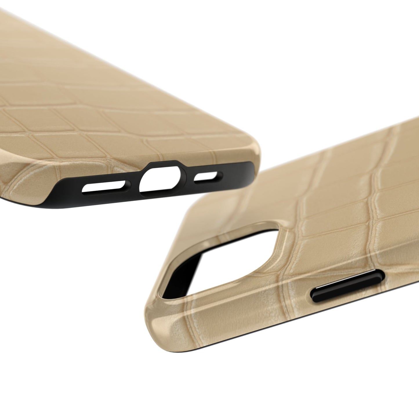 Tough Phone Case — Shockproof Alligator-Texture, Beige Croc