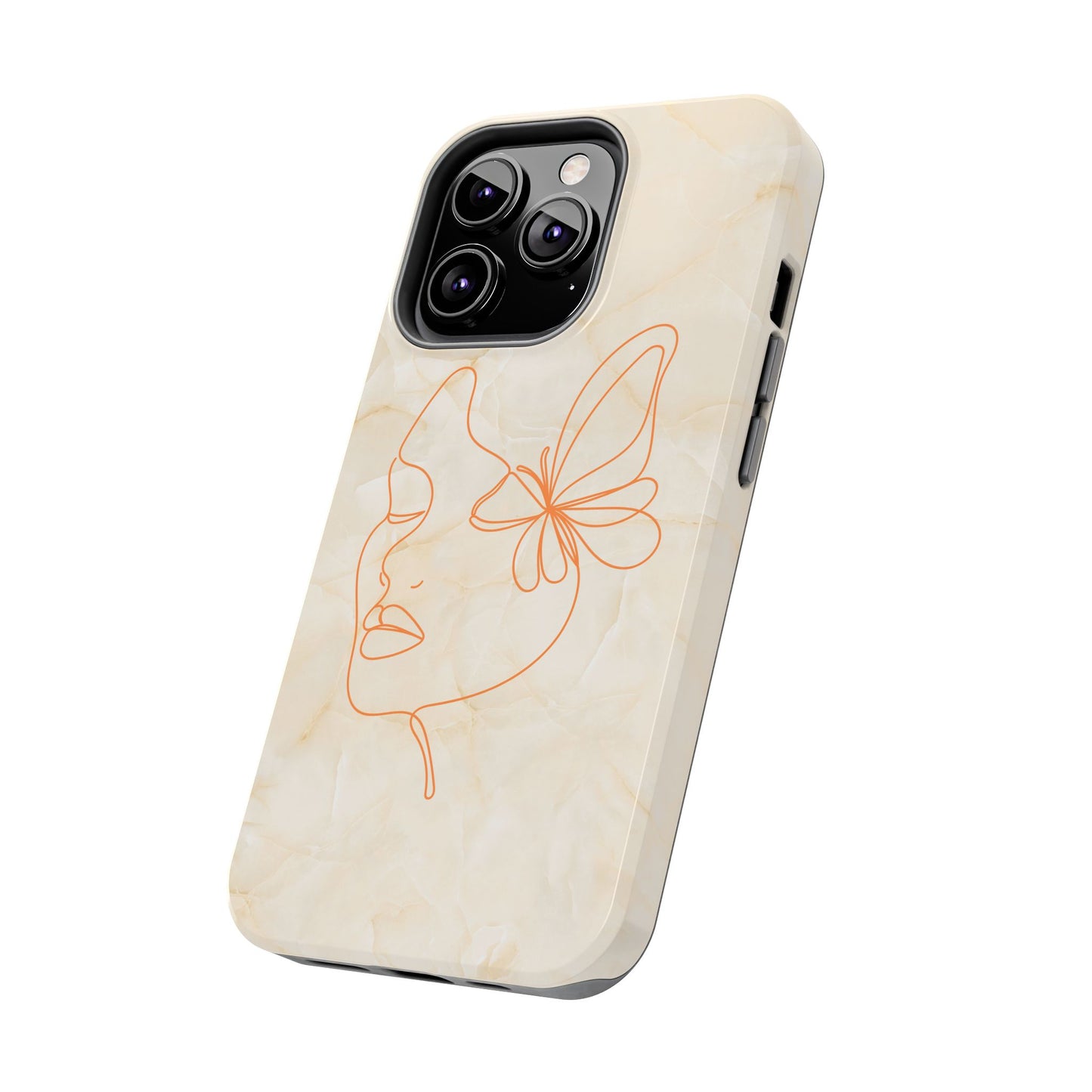 Tough Phone Case —  Marble Line Art, Minimal Elegant