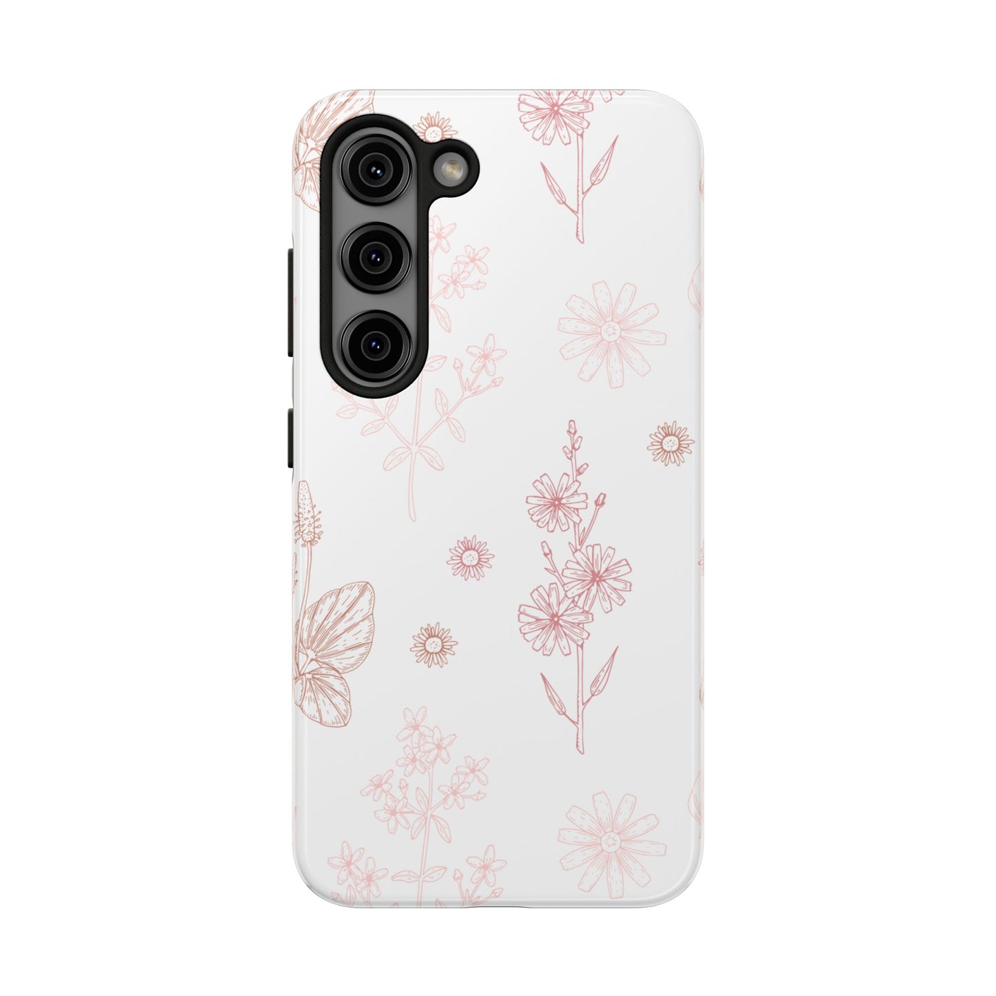 Tough Phone Case — Delicate Pink Wildflower Pattern