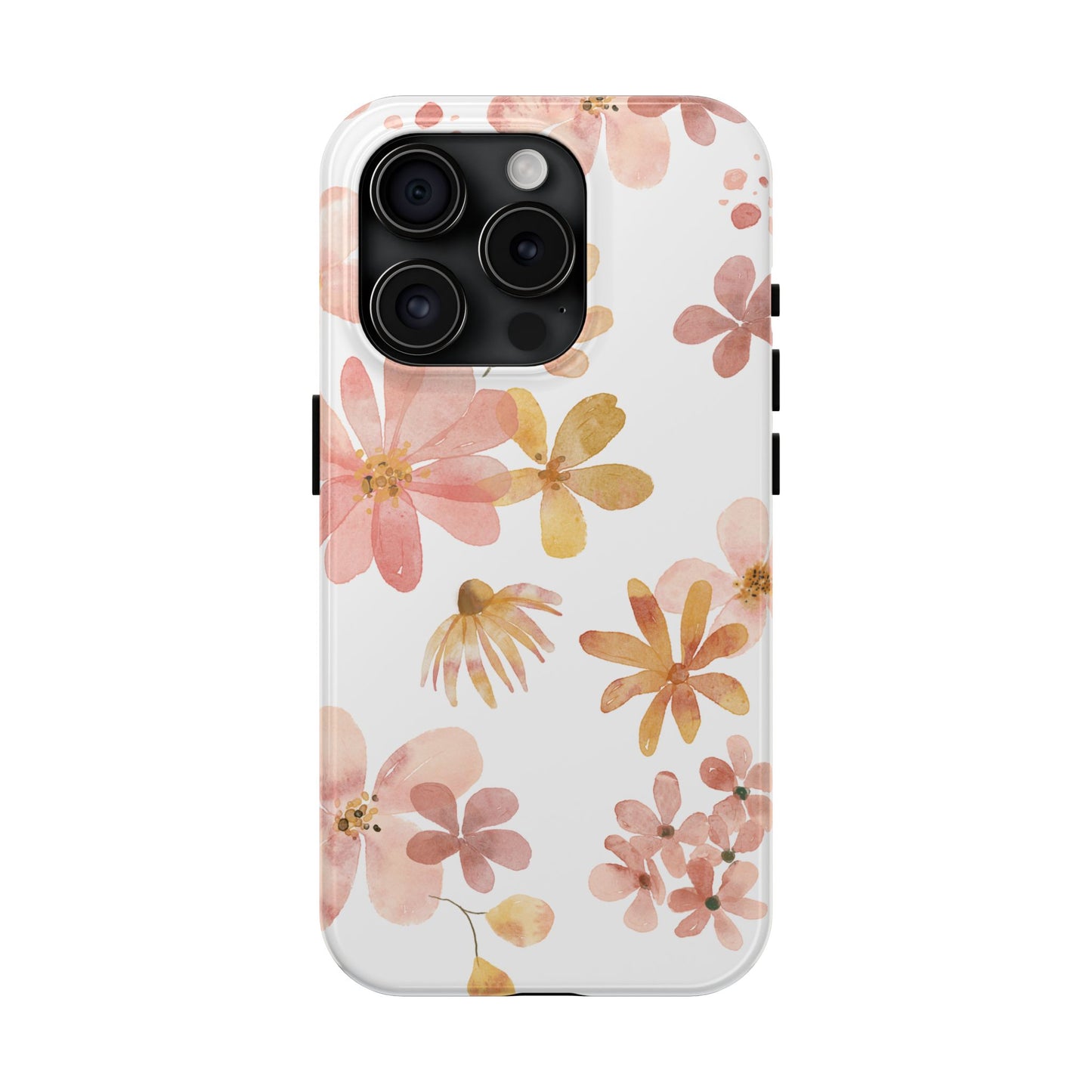 Tough Phone Case — Pink & Gold Blossom Protective Cover