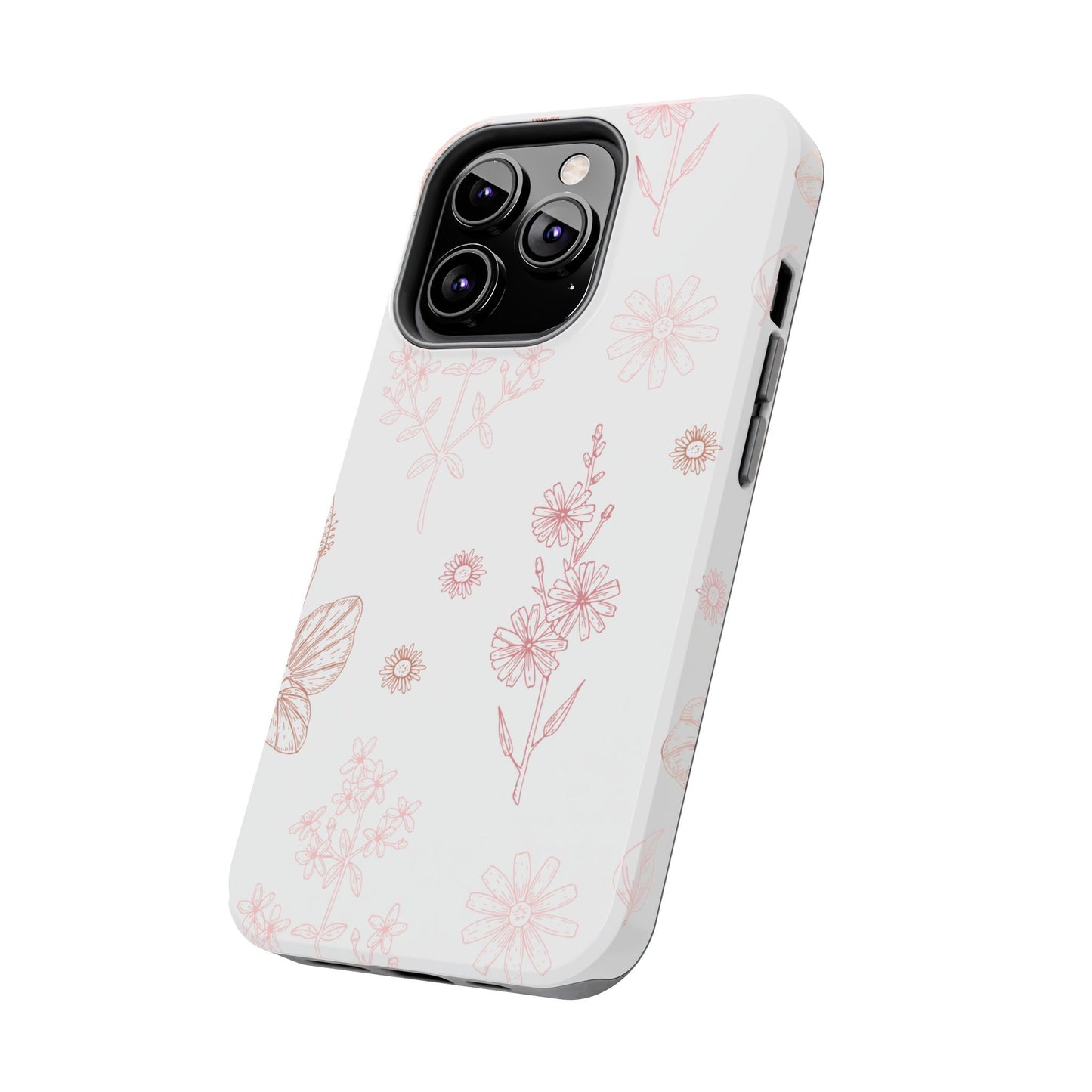 Tough Phone Case — Delicate Pink Wildflower Pattern
