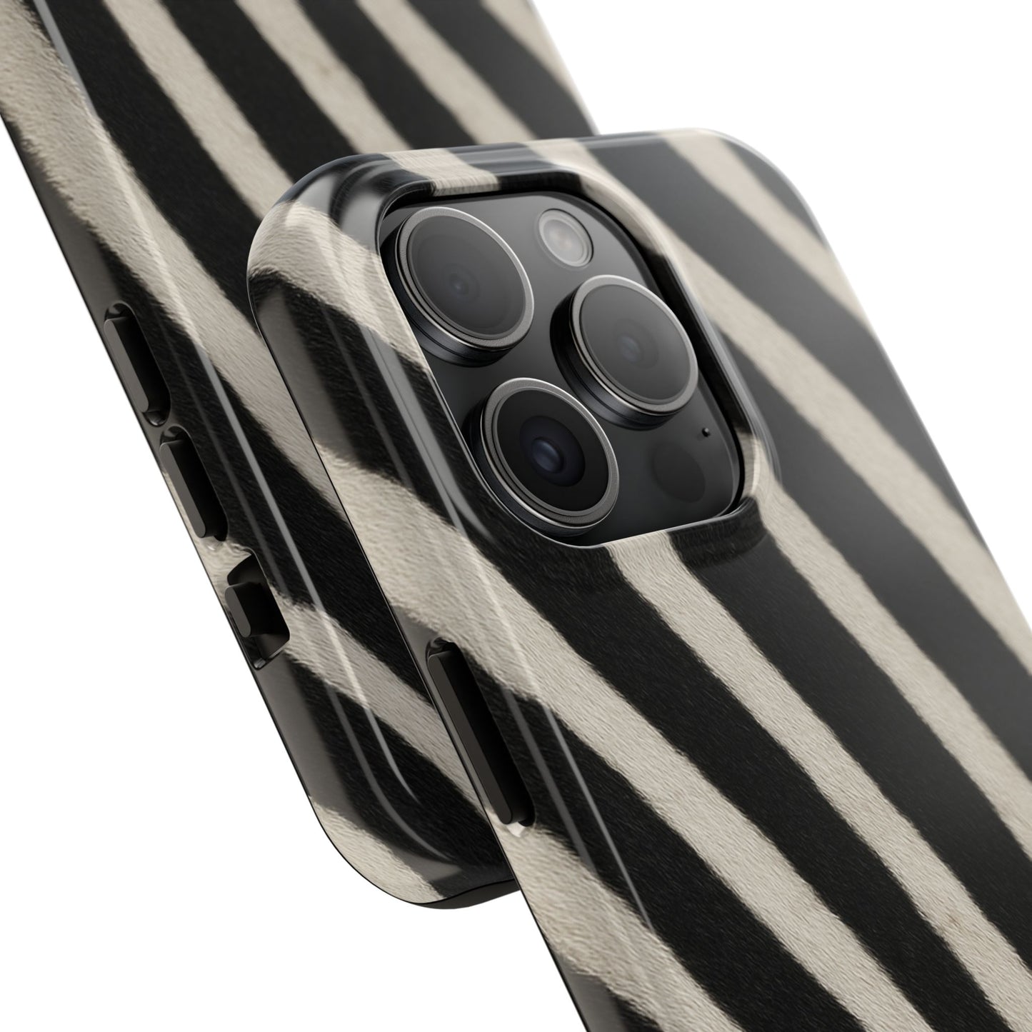 Tough Phone Case —Zebra Stripe, Black & White Animal Print