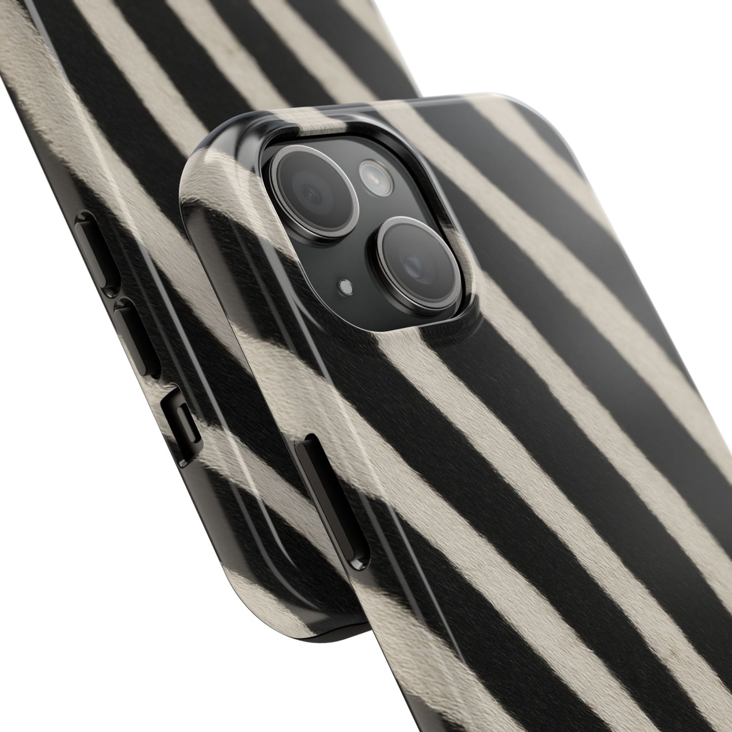 Tough Phone Case —Zebra Stripe, Black & White Animal Print