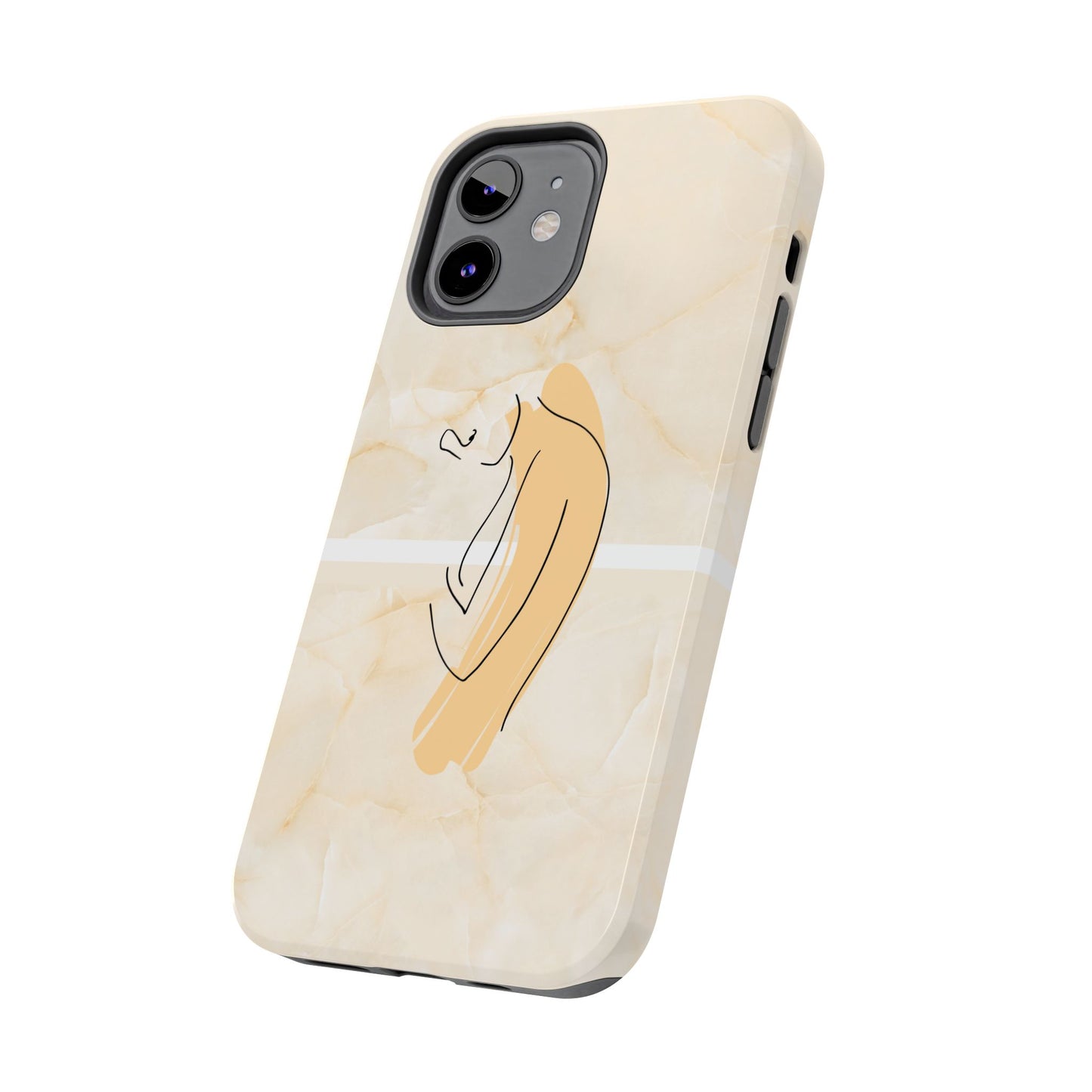 Tough Phone Case — Marble Minimalist Line Art