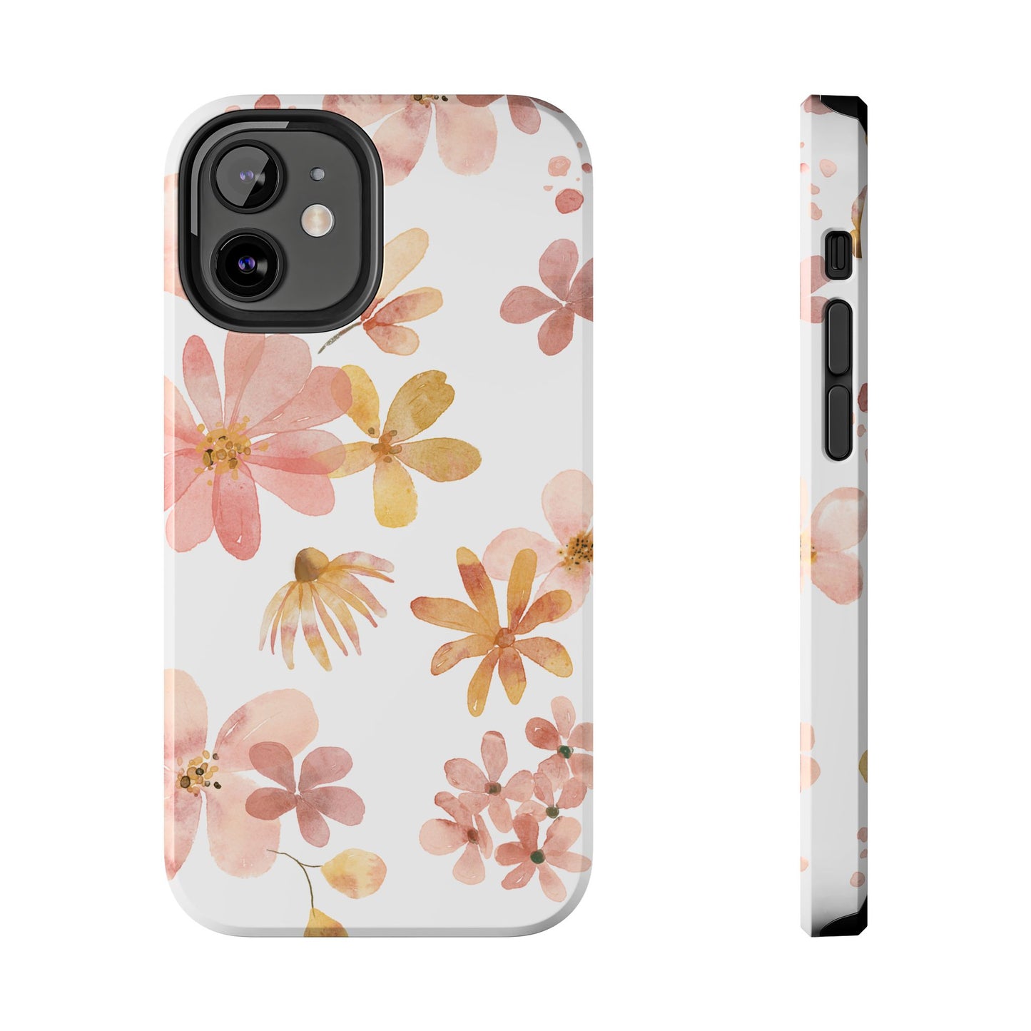 Tough Phone Case — Pink & Gold Blossom Protective Cover